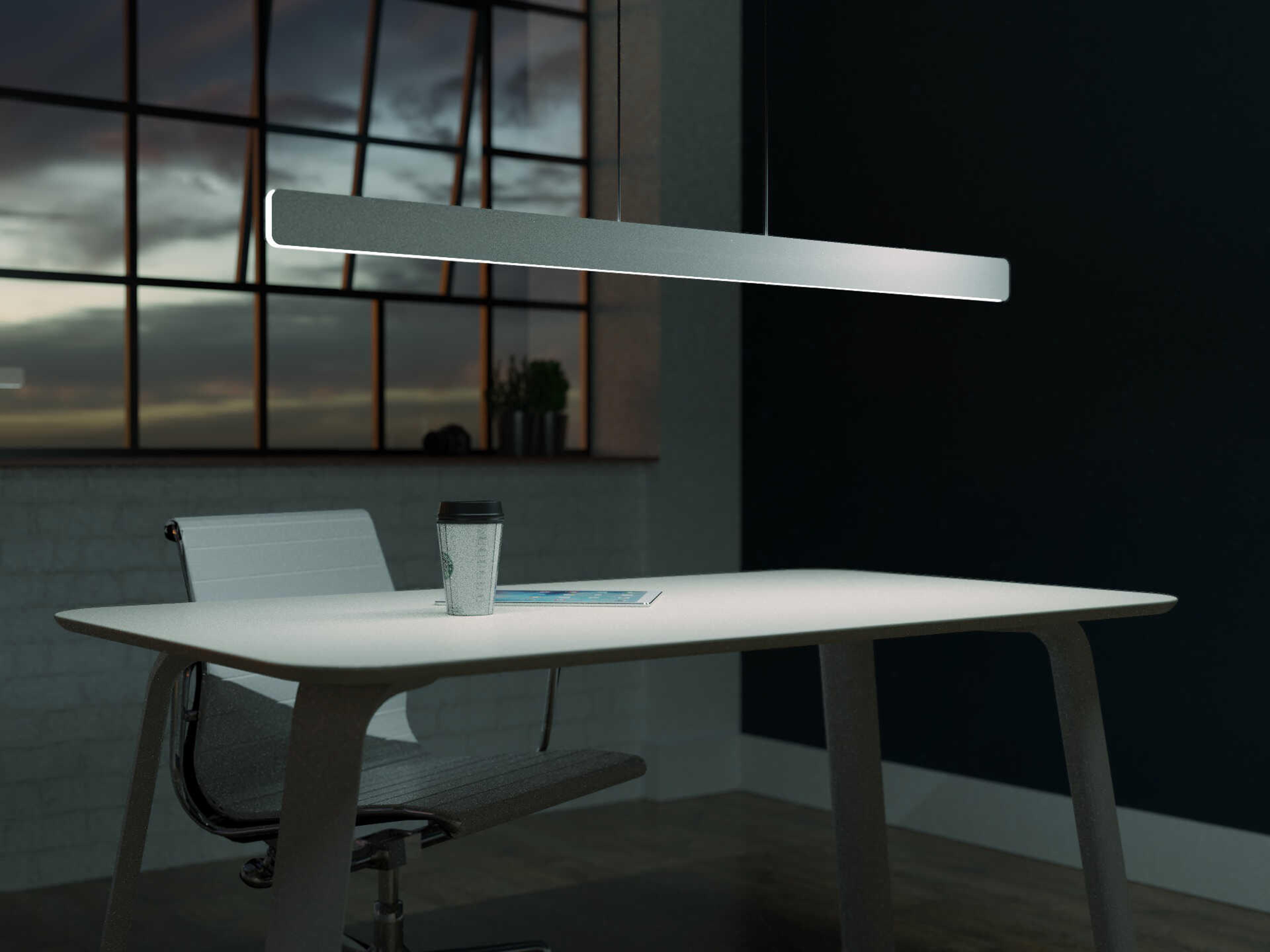 Koncept Sub Silver LED Linear Island Pendant