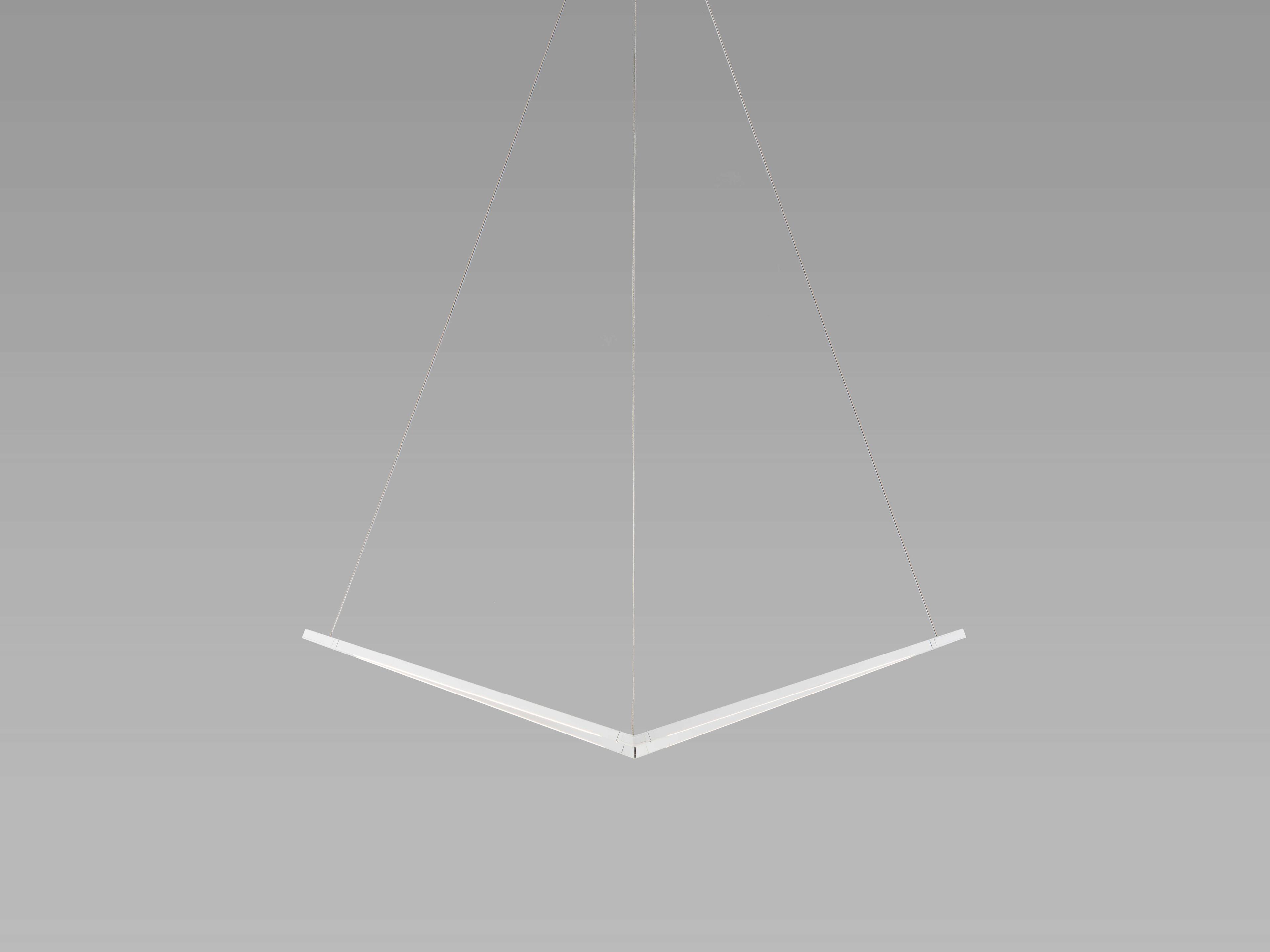 Koncept Z-bar Matte White LED Geometric Linear Island Pendant