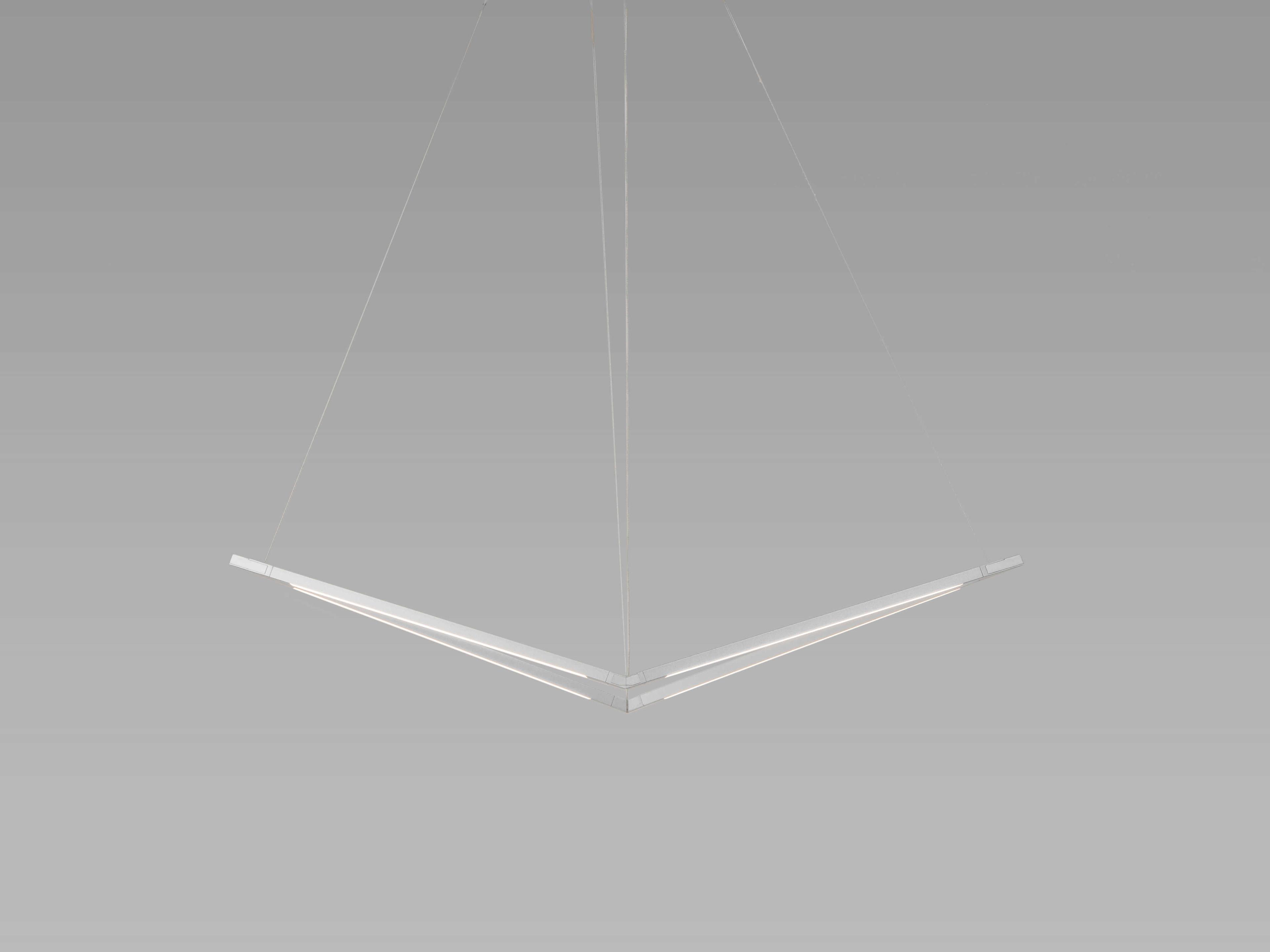 Koncept Z-bar Silver LED Geometric Linear Island Pendant