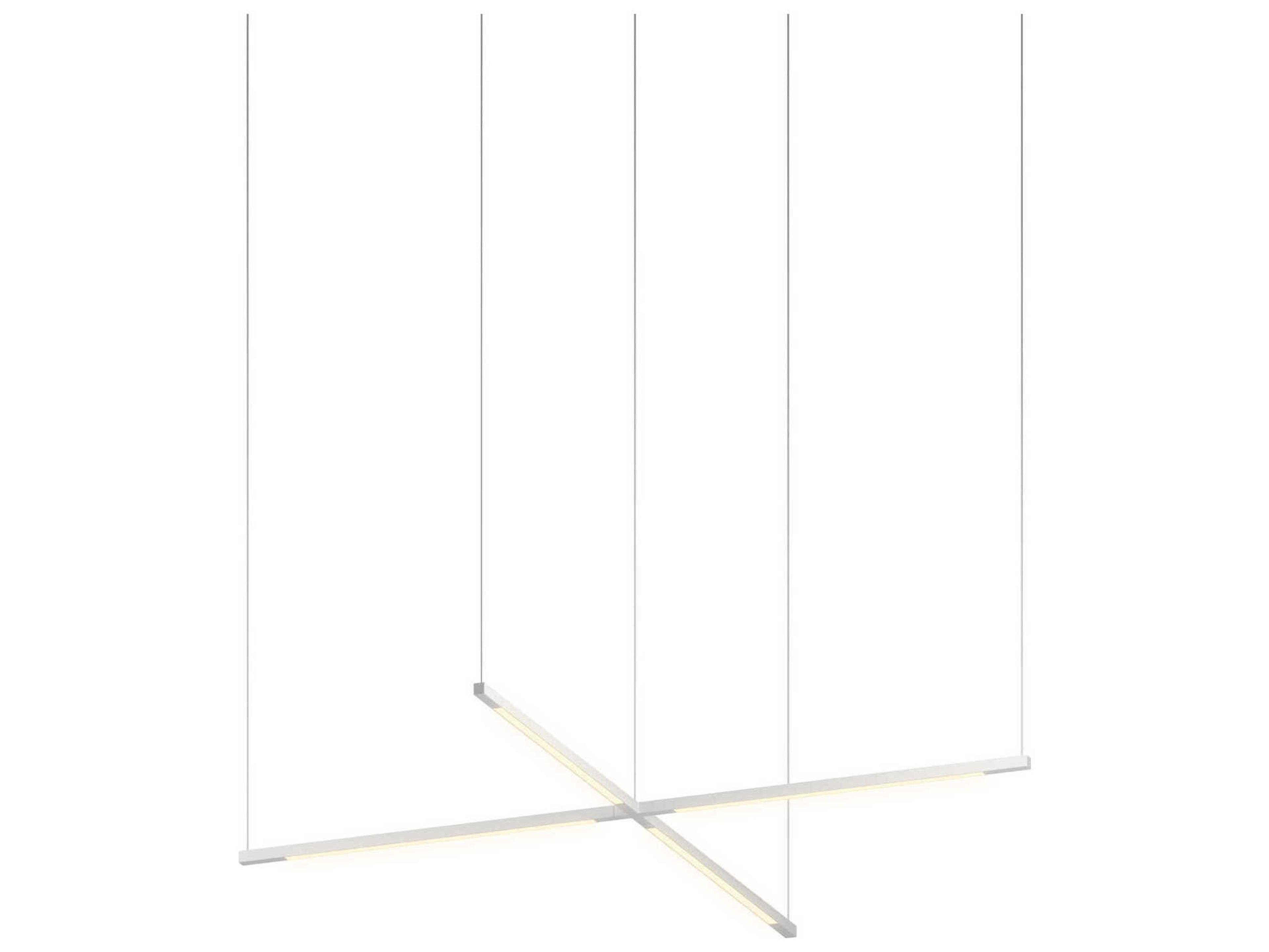 Z-Bar Cross Pendant Light Silver Modern