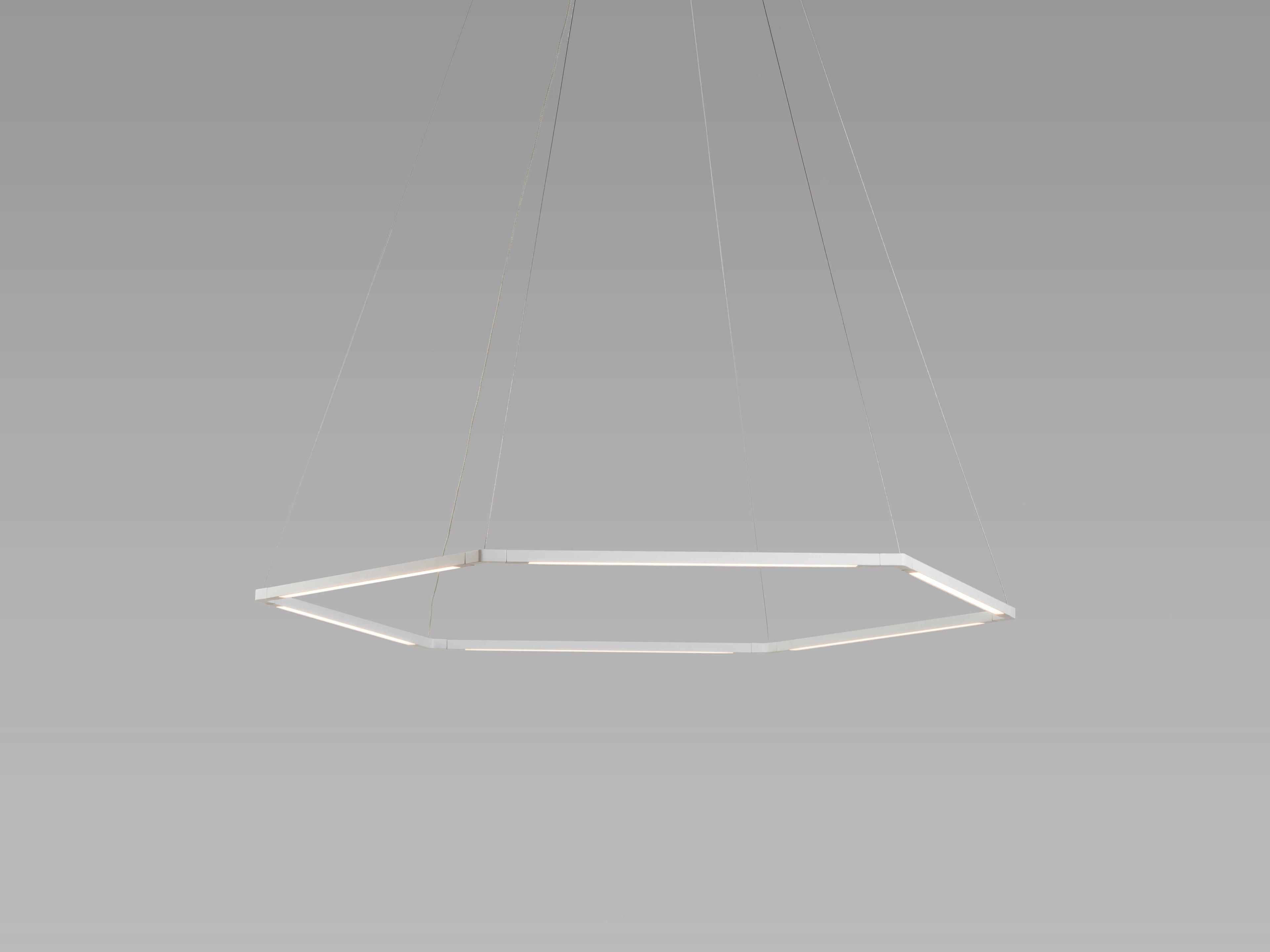 Koncept Z-bar Matte White LED Geometric Linear Pendant