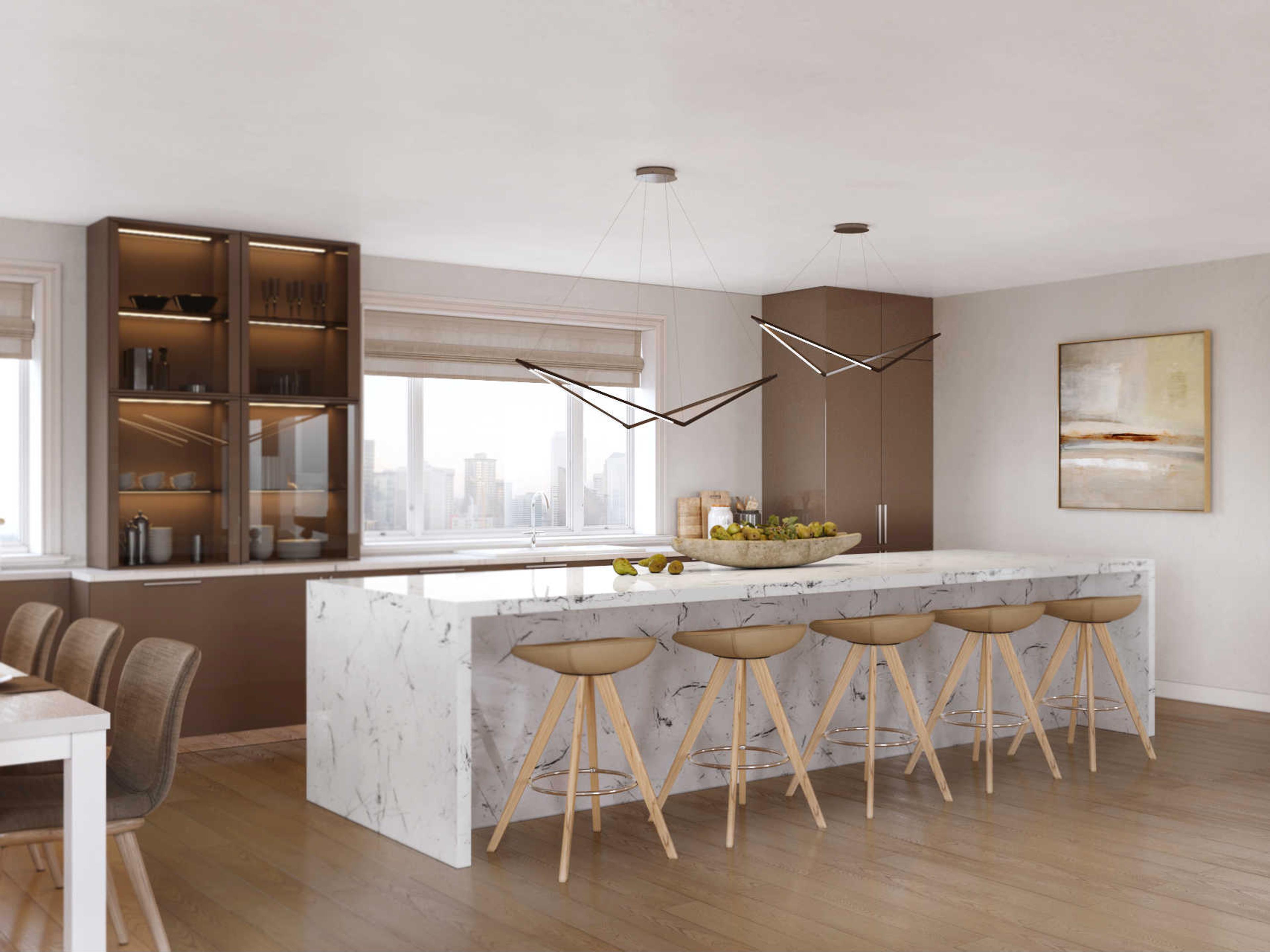 Koncept Z-bar Matte Black LED Geometric Linear Island Pendant