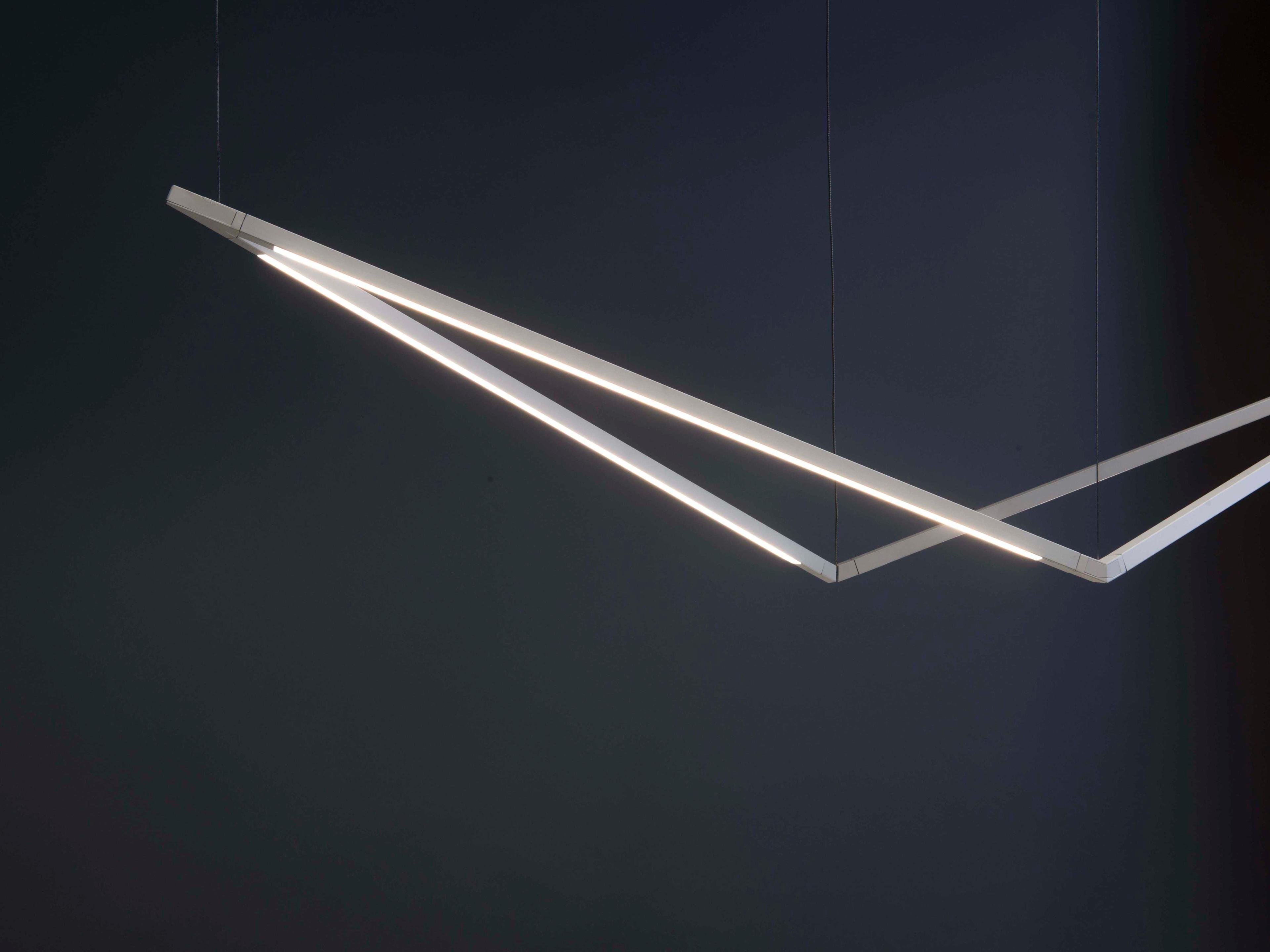Koncept Z-bar Matte White LED Geometric Linear Island Pendant