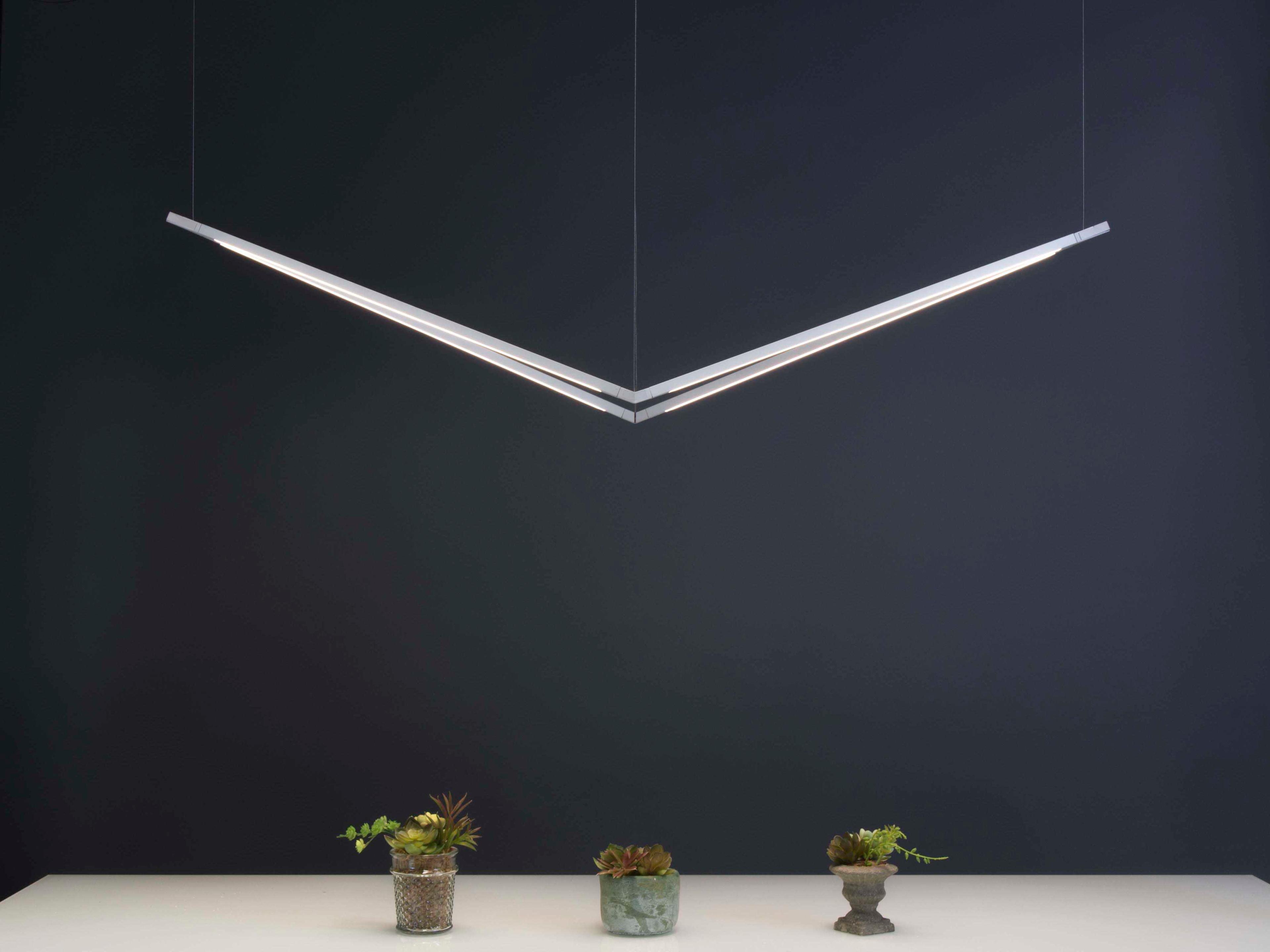 Koncept Z-bar Matte White LED Geometric Linear Island Pendant