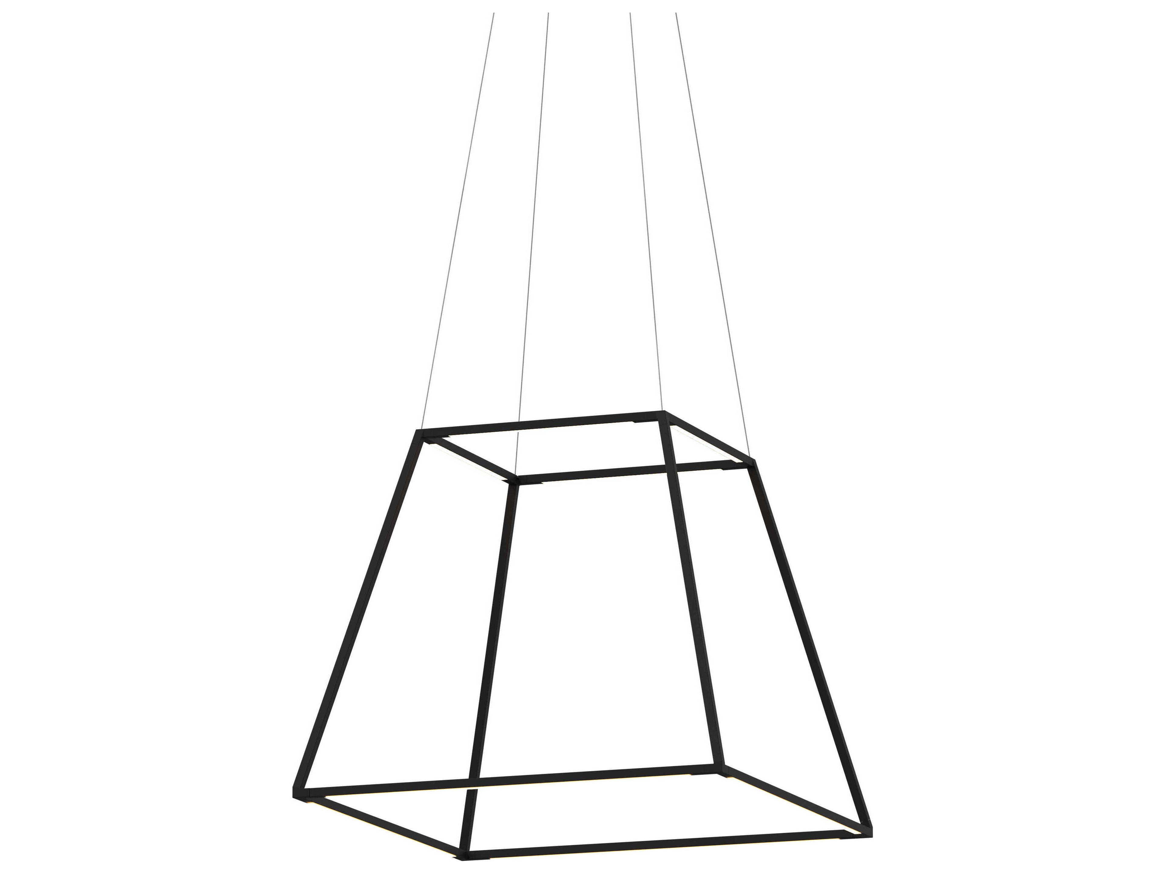 Z-Bar Rise Medium Square LED Pendant Matte Black