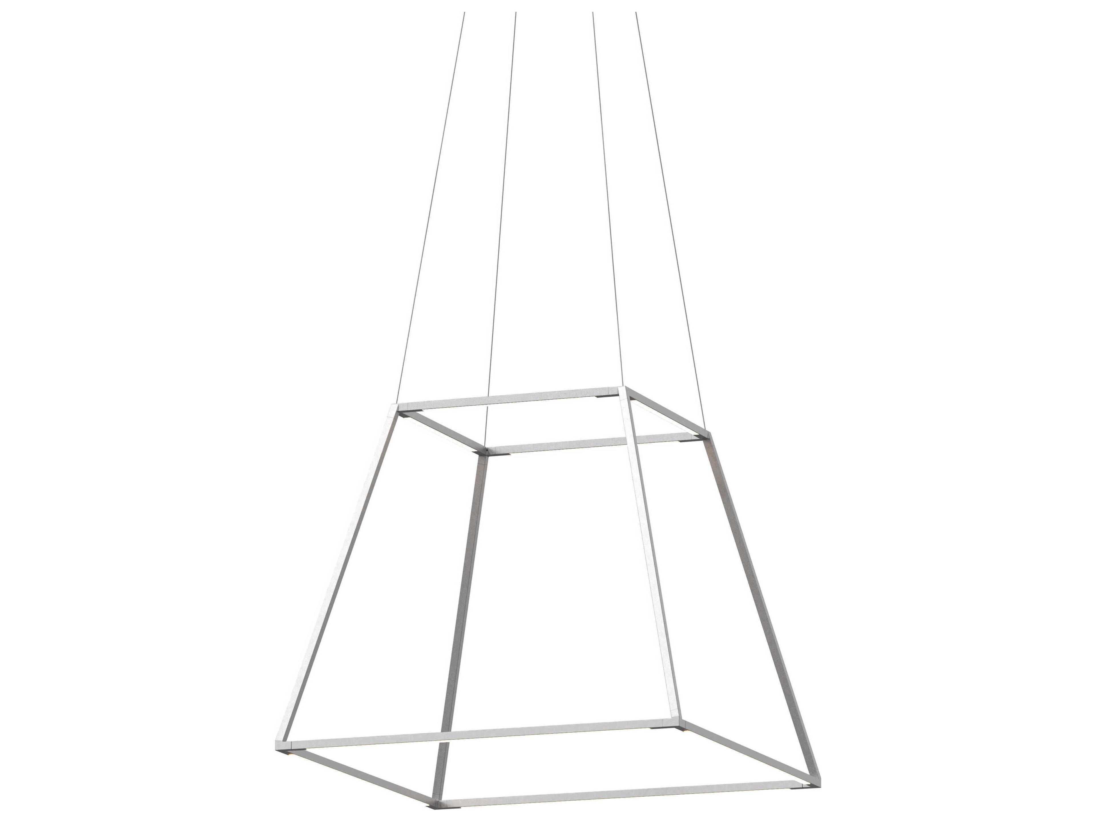 Z-Bar Rise Square LED Pendant Light in Silver