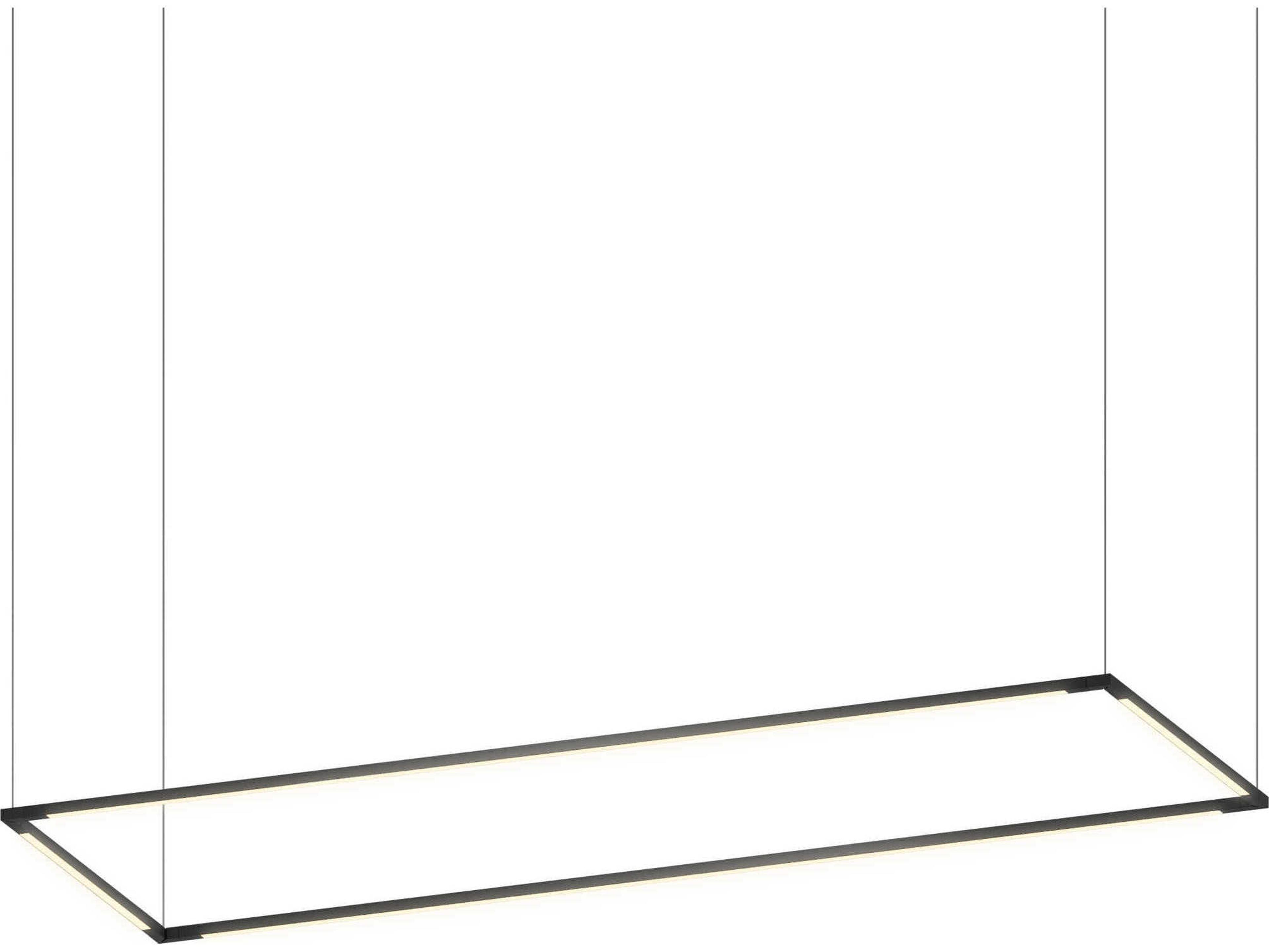 Z-Bar Pendant Large Rectangle Matte Black LED Island Light