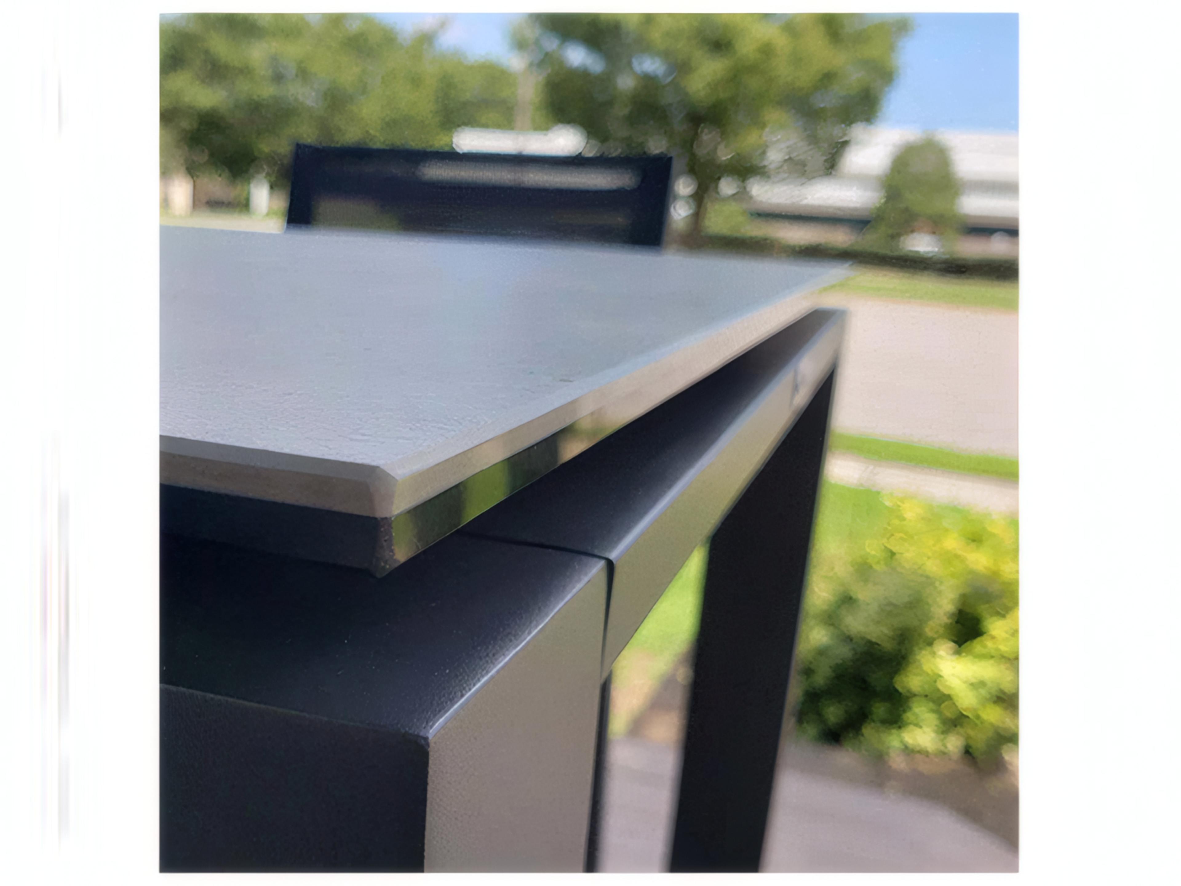 Kettler Concept Aluminum Lava Square Ceramic Top Outdoor Bar Table