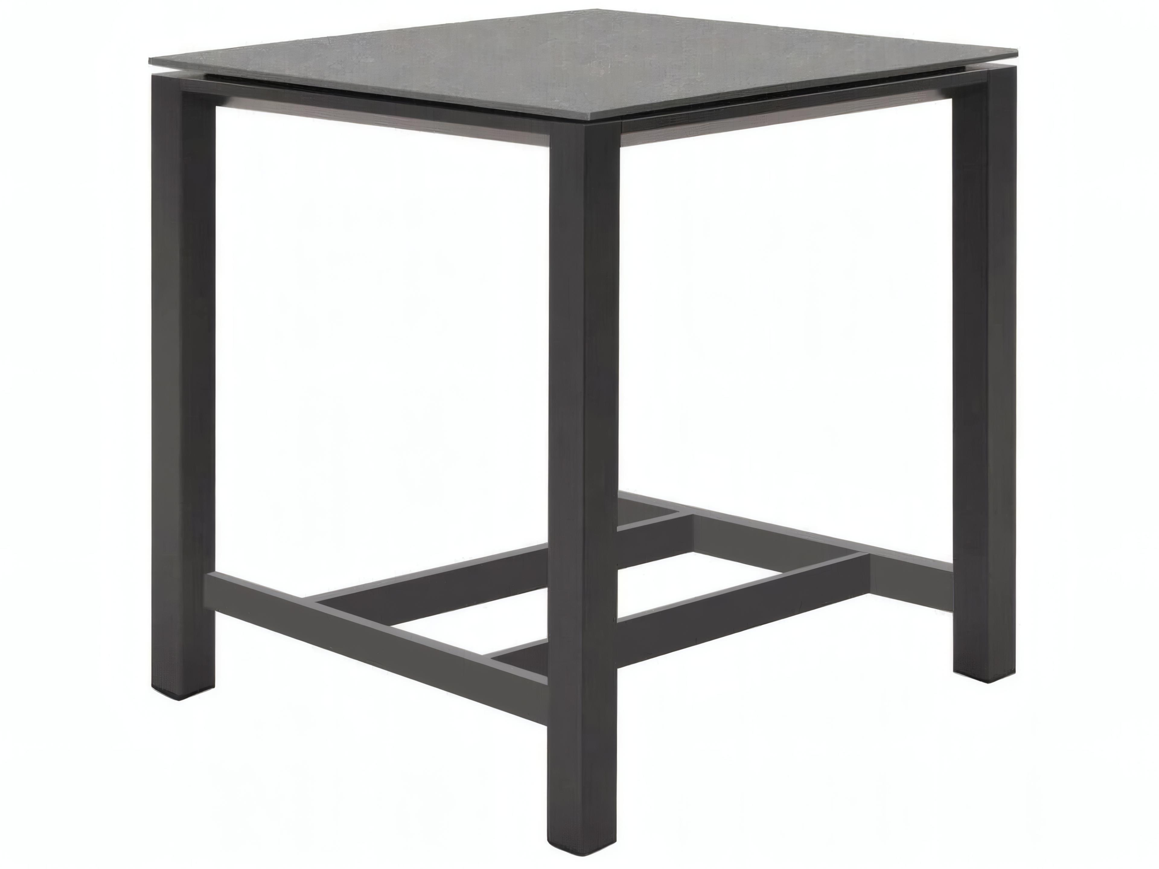 Concept Aluminum White Square Ceramic Top Outdoor Patio Bar Table