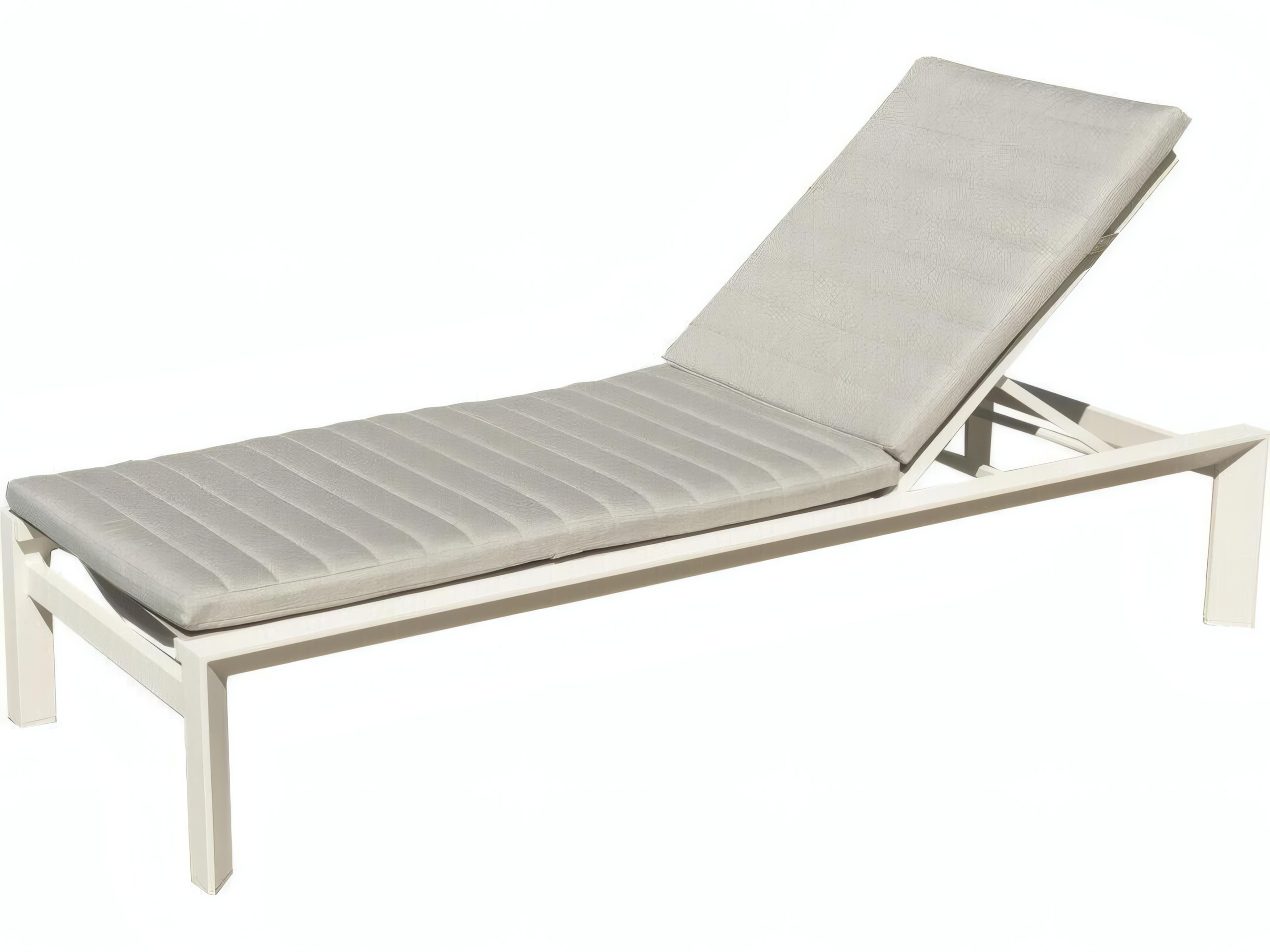 Delta Aluminum White Multi-Position Outdoor Chaise Lounge in Mouse Grey