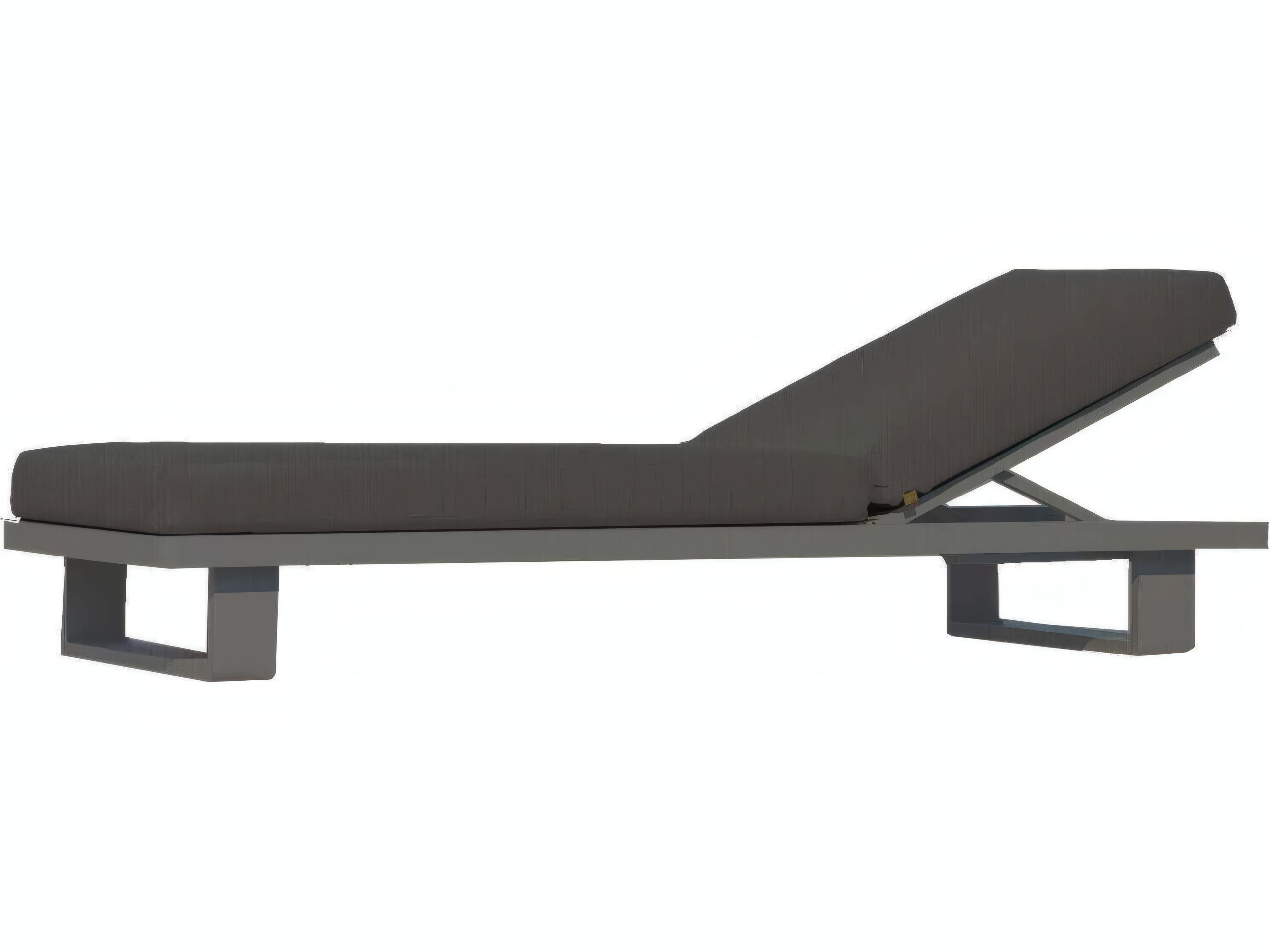 Fitz Roy Aluminum Lava/Matte Gray Patio Chaise Lounge in Natte Charcoal