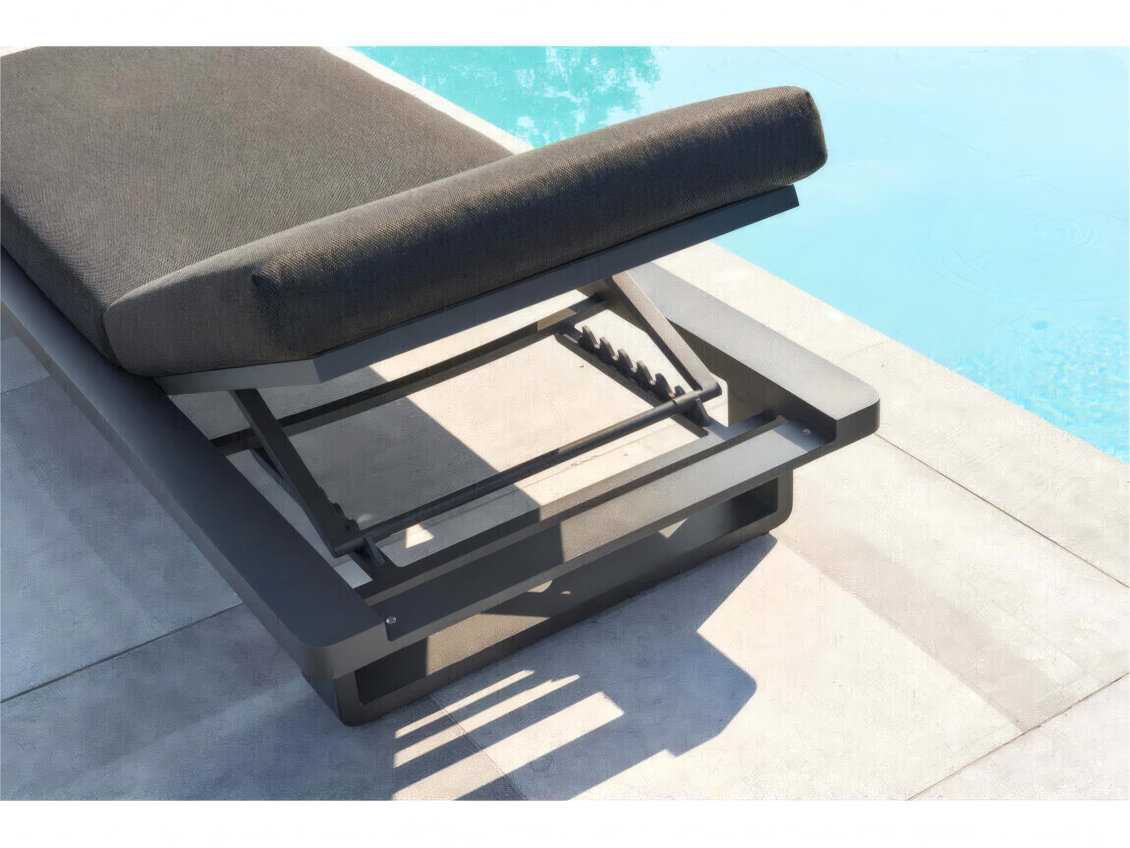 Kettler Fitz Roy Aluminum Lava/Matte Gray Patio Chaise Lounge in Natte Charcoal