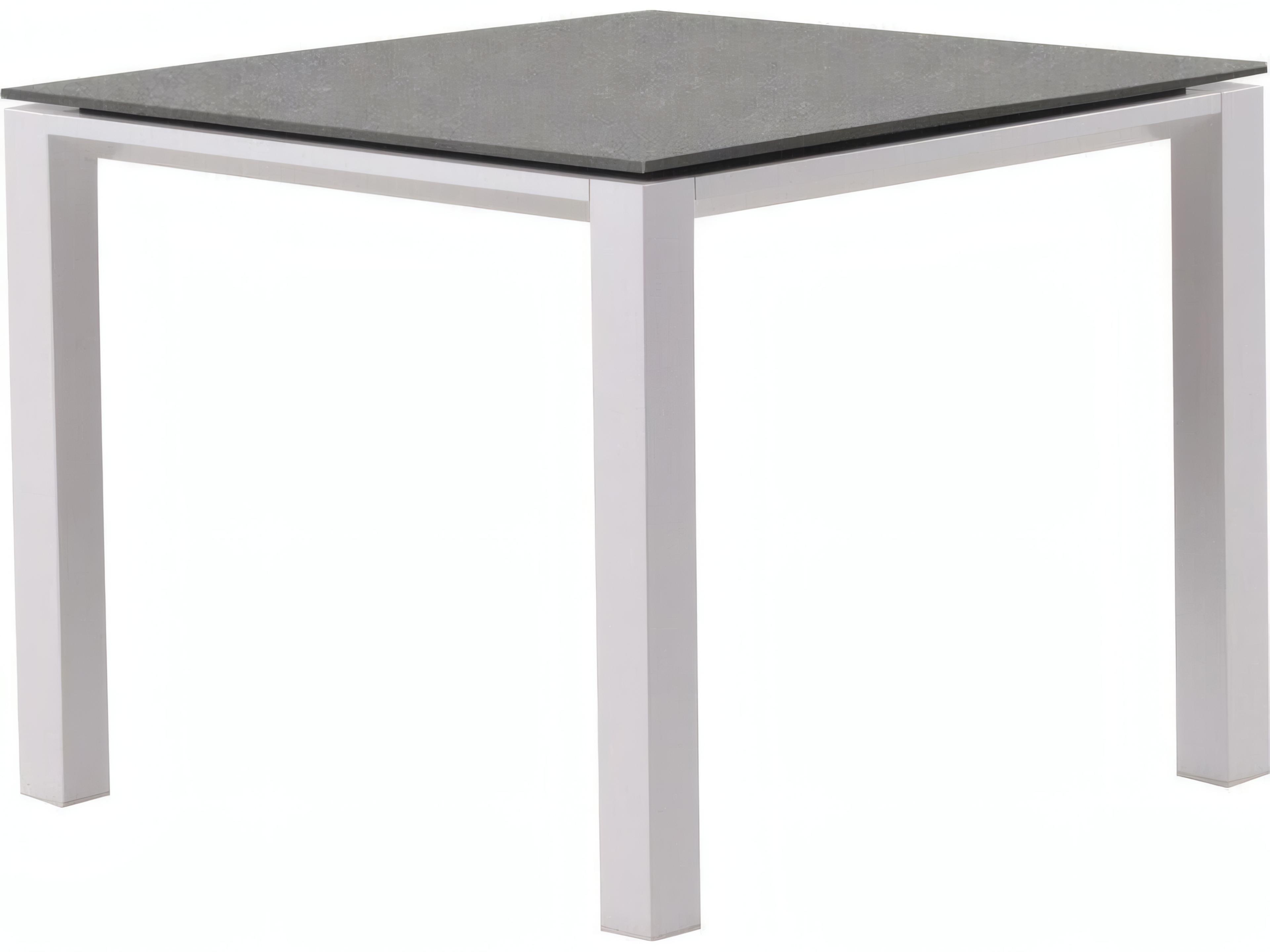 Concept Aluminum White Rectangular Ceramic Top Outdoor Dining Table