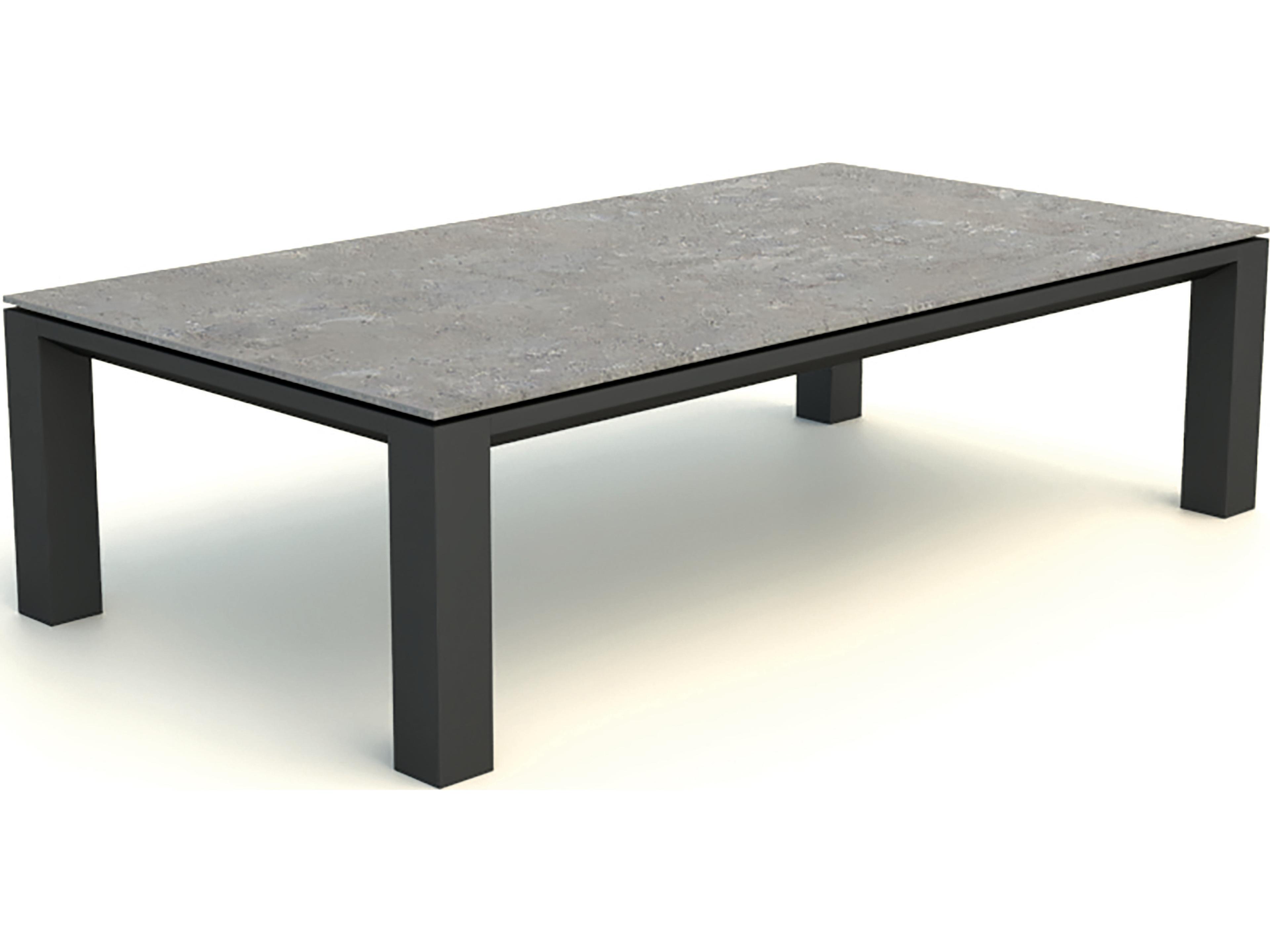 Concept Lava concrete Look Ceramic Aluminum Rectangular Coffee Table