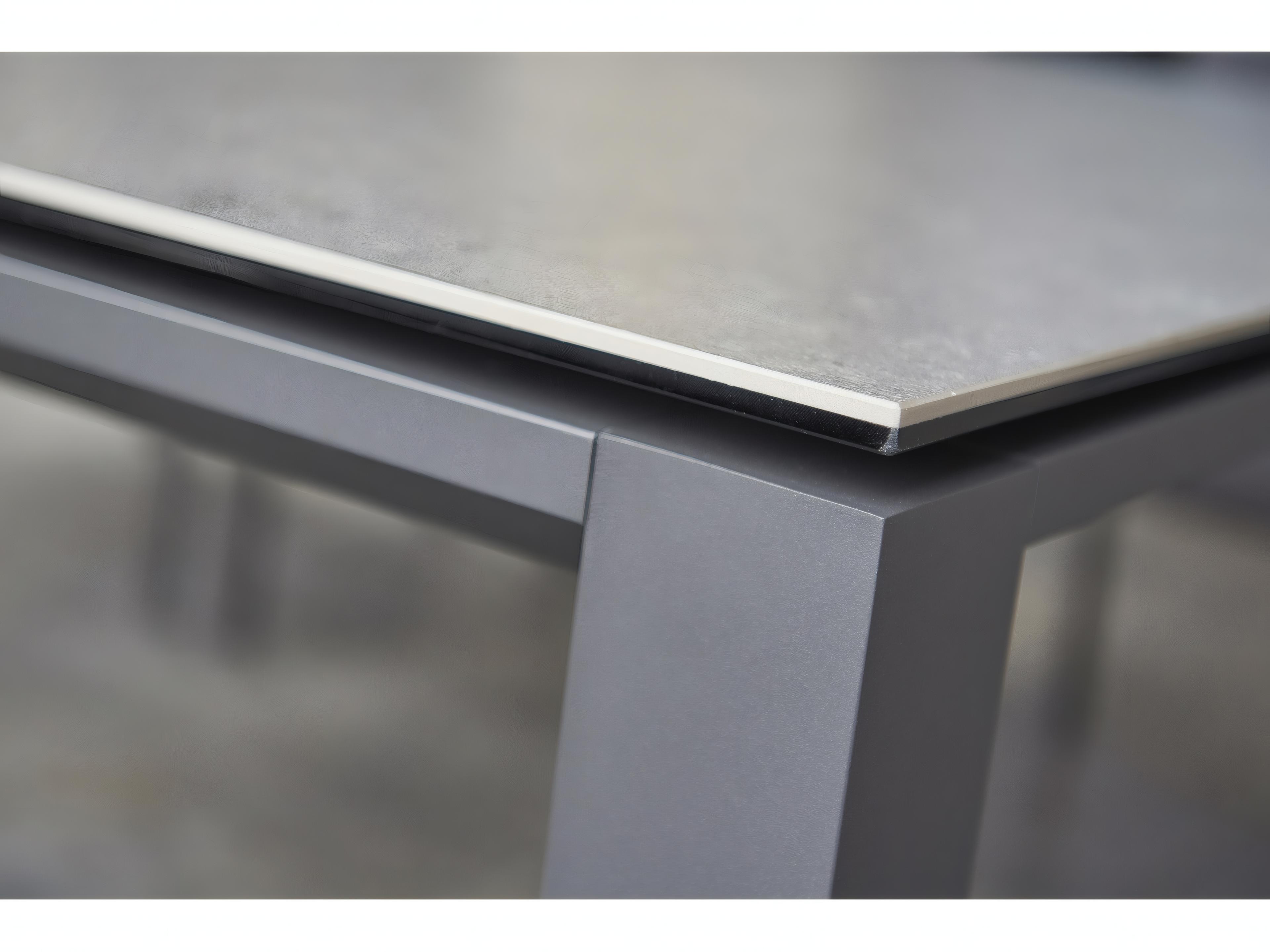 Kettler Concept Aluminum Lava Rectangular Ceramic Top Outdoor Patio Dining Table