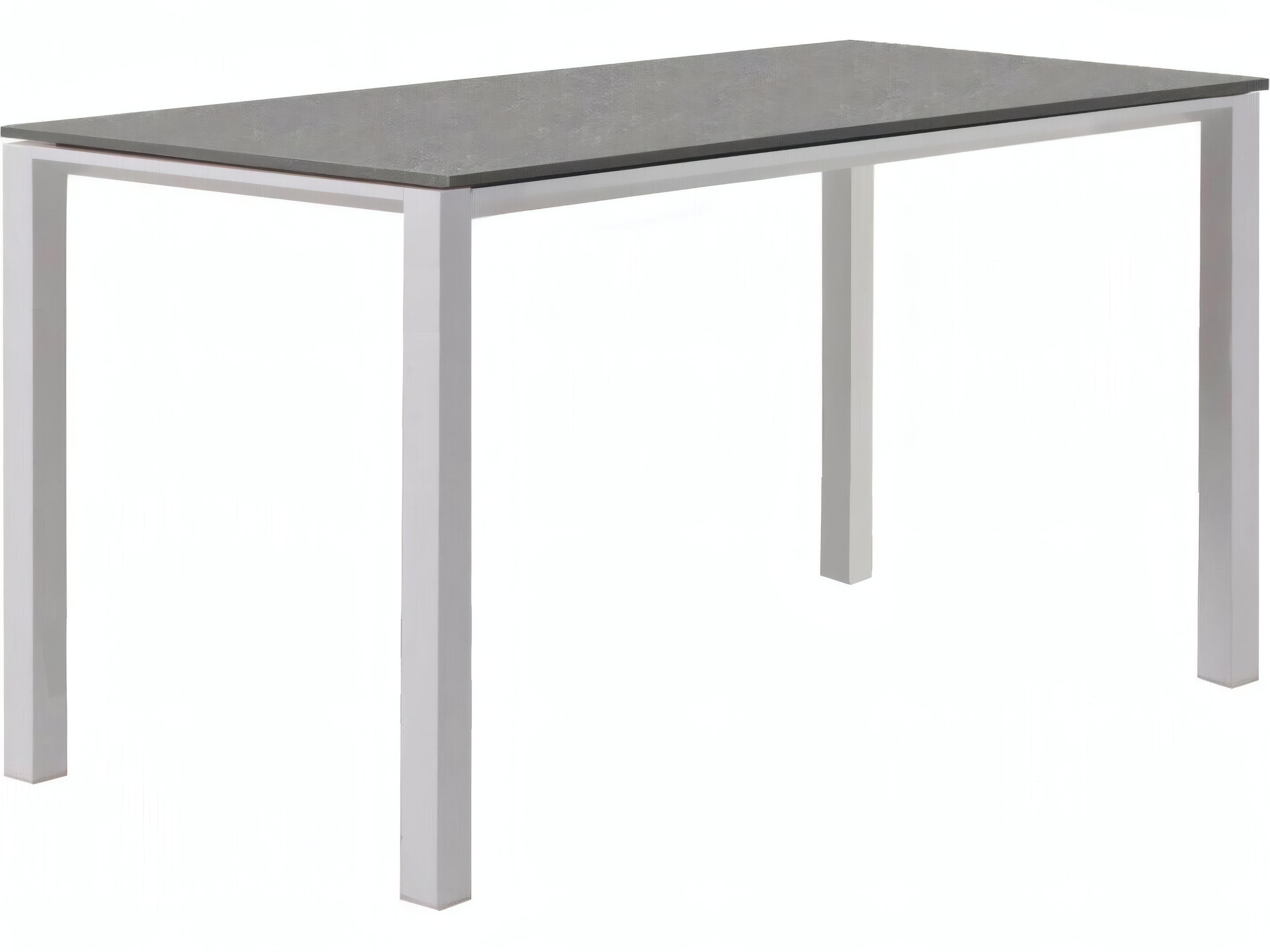 Concept Aluminum White Rectangular Ceramic Top Patio Dining Table