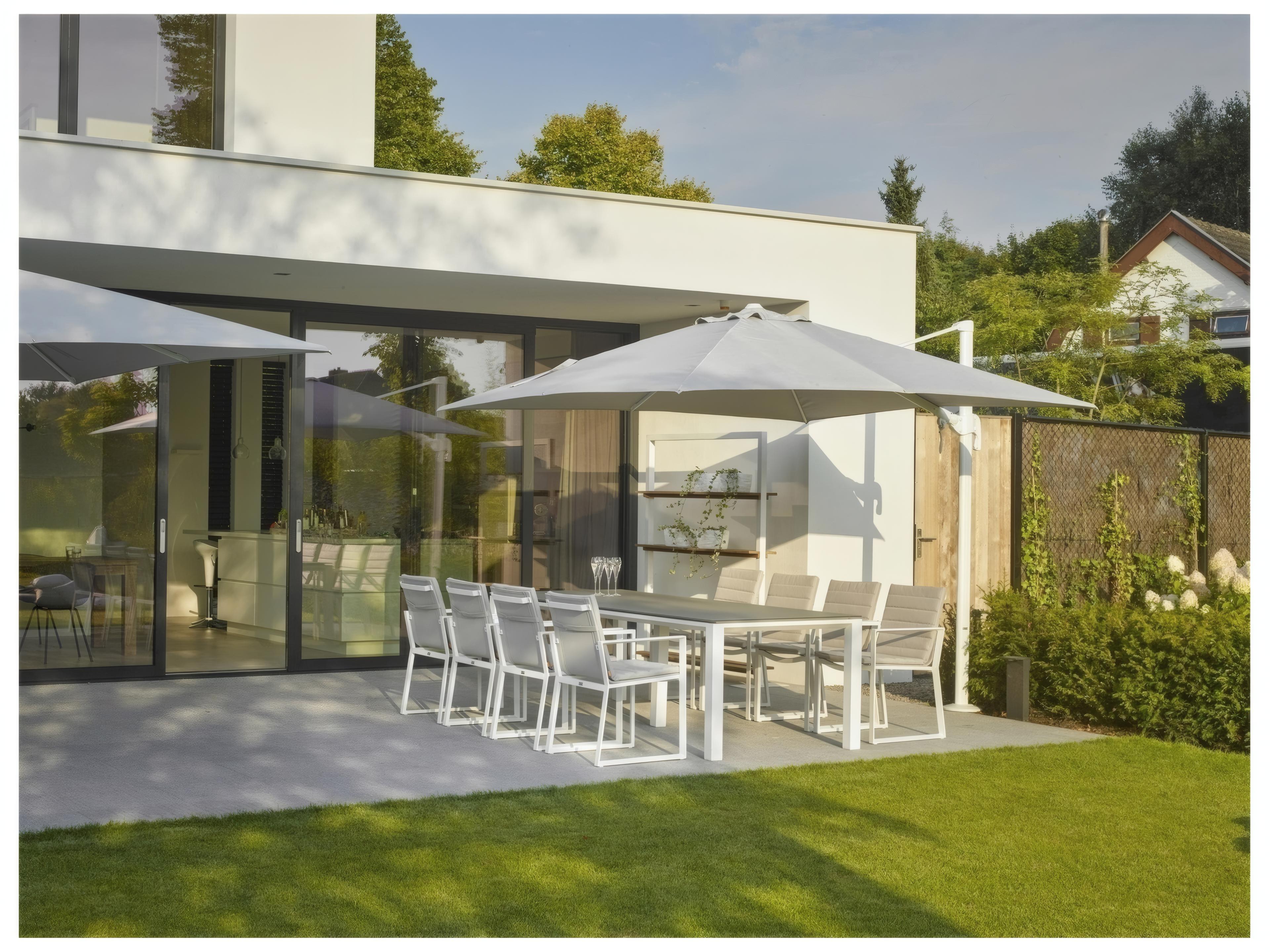 Kettler Concept Aluminum White Rectangular Ceramic Top Patio Dining Table