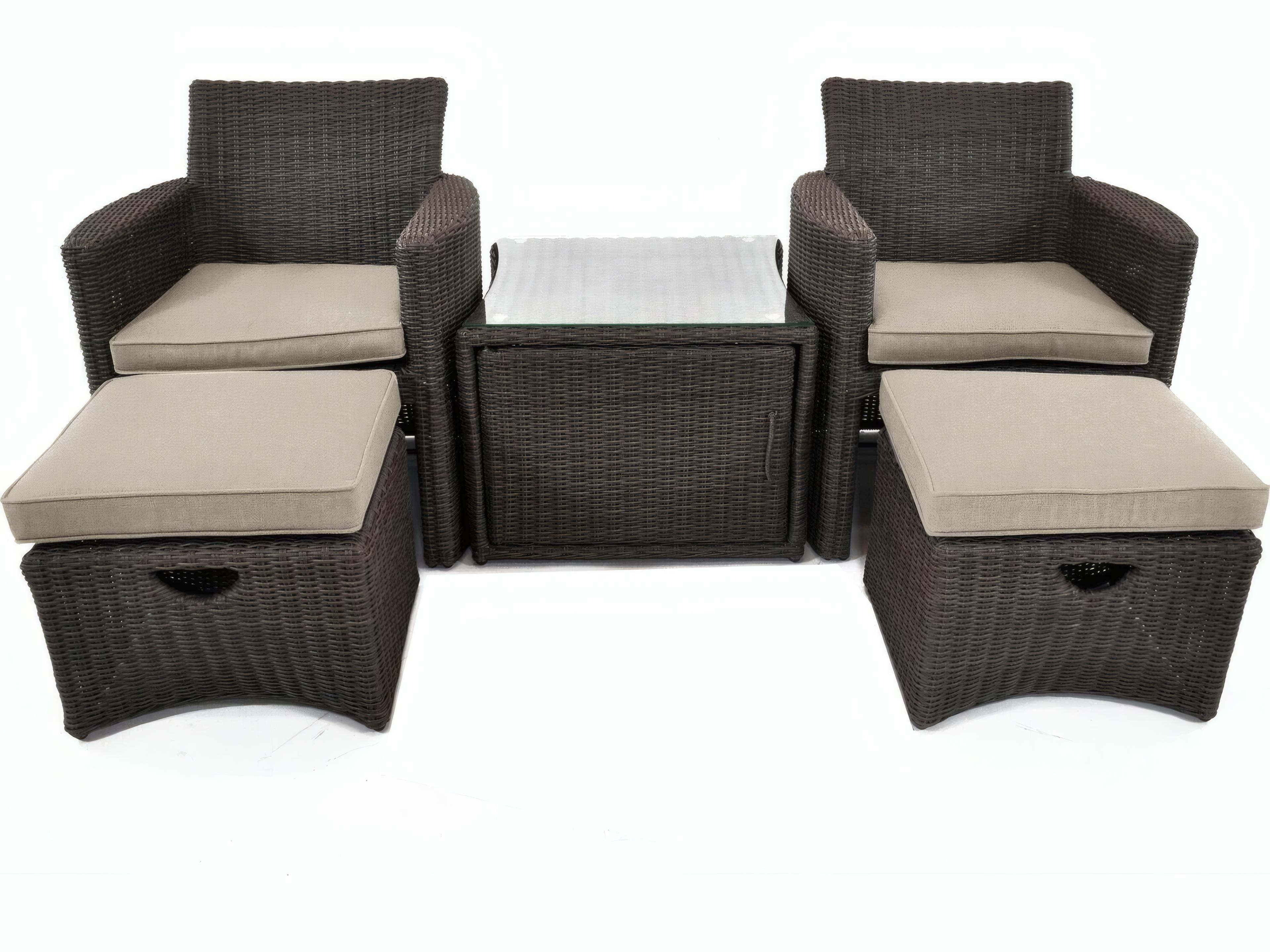 Kettler Cupido Wicker Cushion Outdoor Lounge Set in Canvas Ash