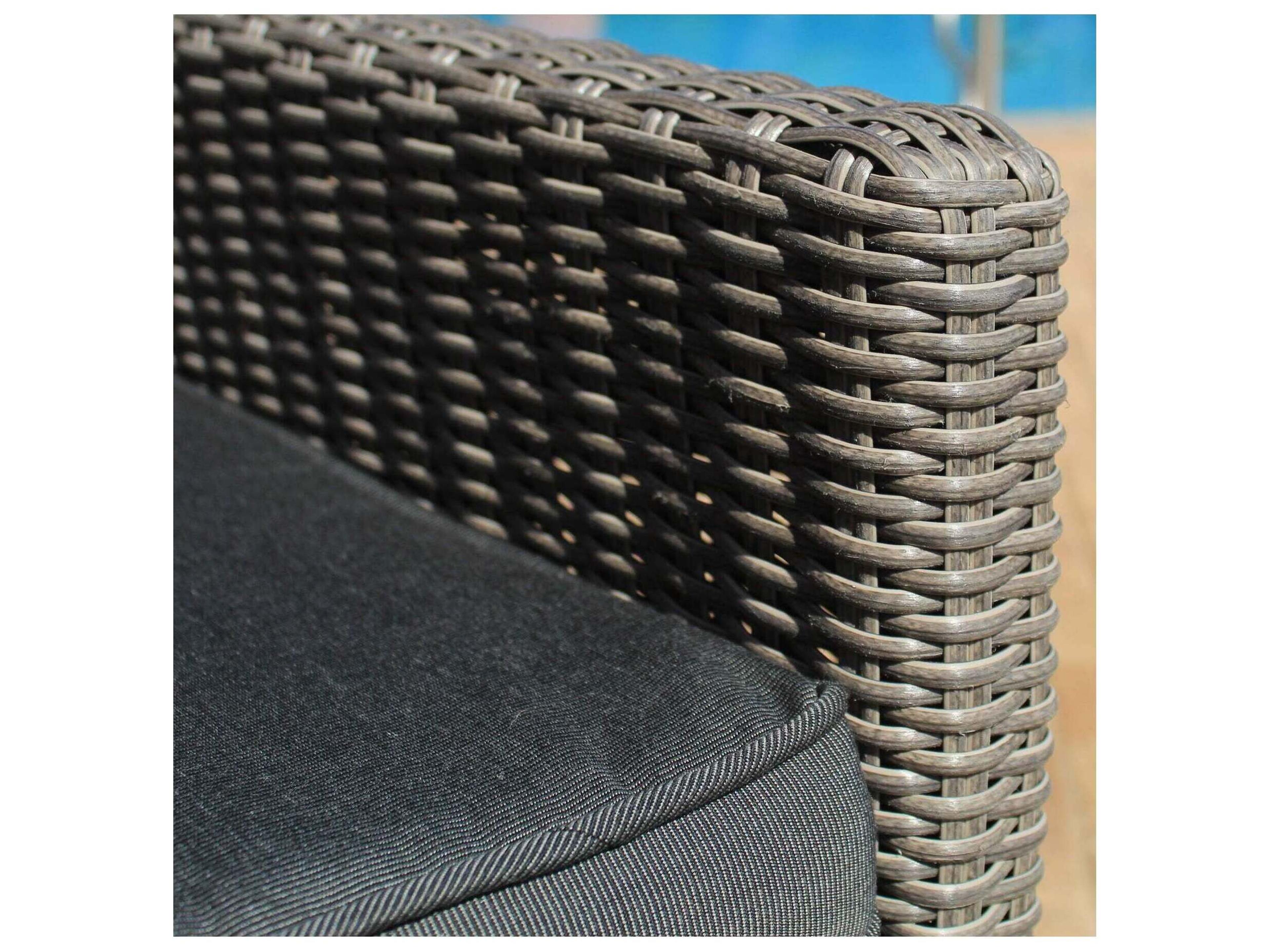 Kettler Bretange Rattan canvas Coal Aluminum Cushion Dining Chair Set Of 2