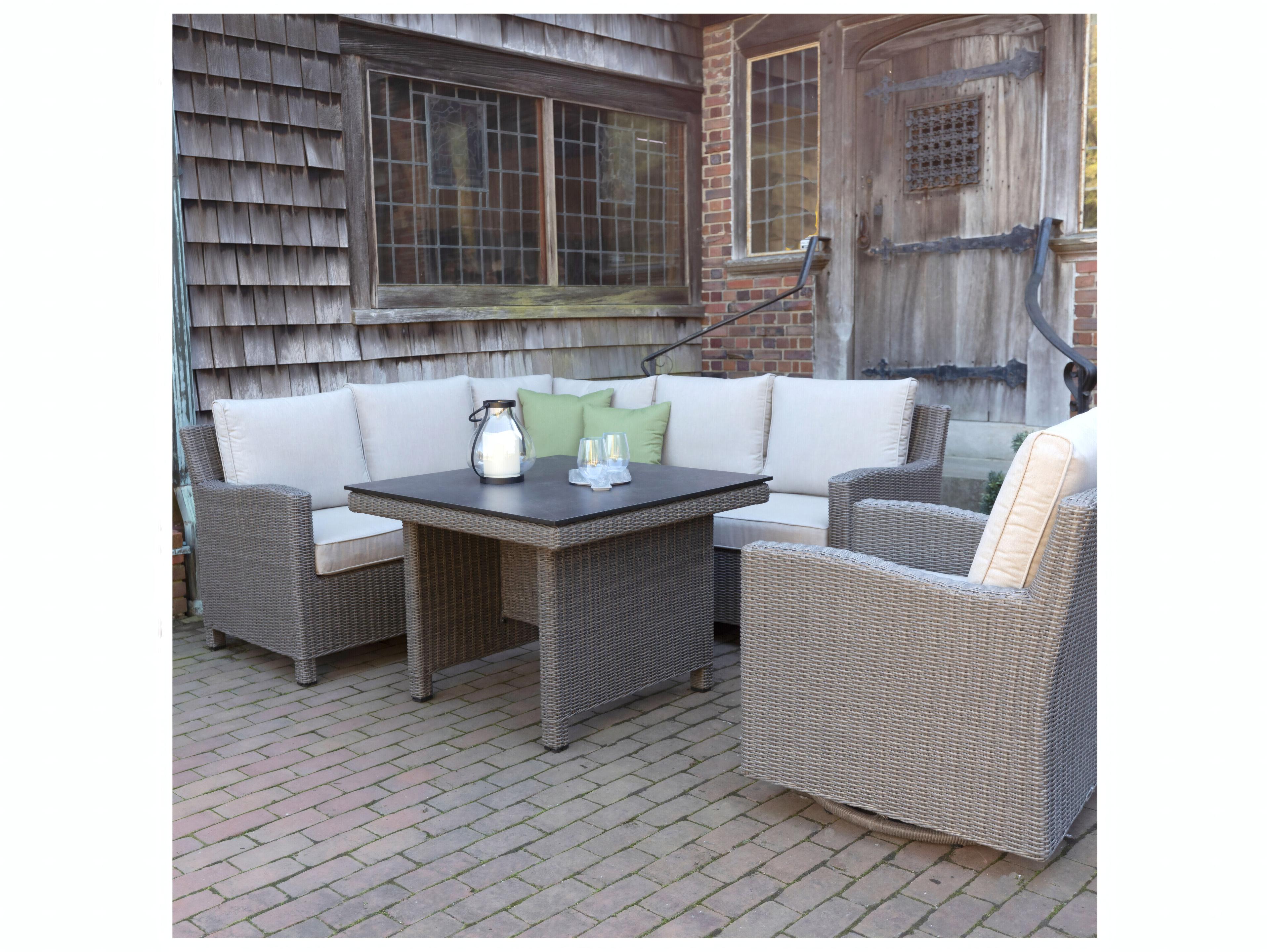 Kettler Palma Wicker Rattan Sectional Outdoor Lounge Set in Cash Ash