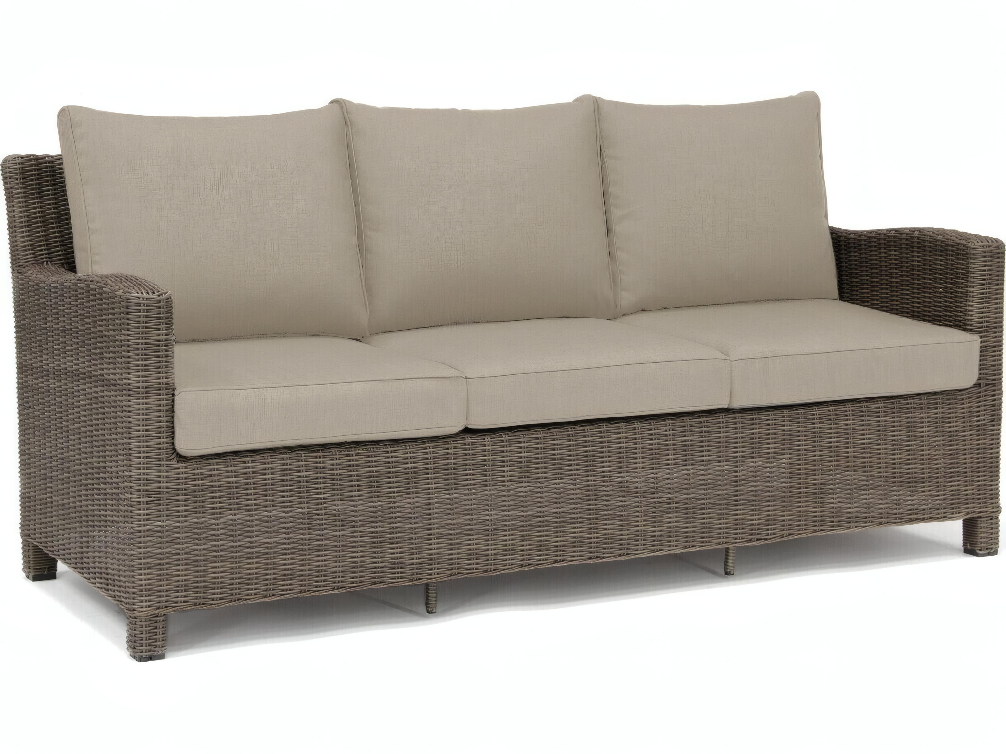 Kettler Palma Wicker Rattan Outdoor Patio Lounge Set in Cast Ash