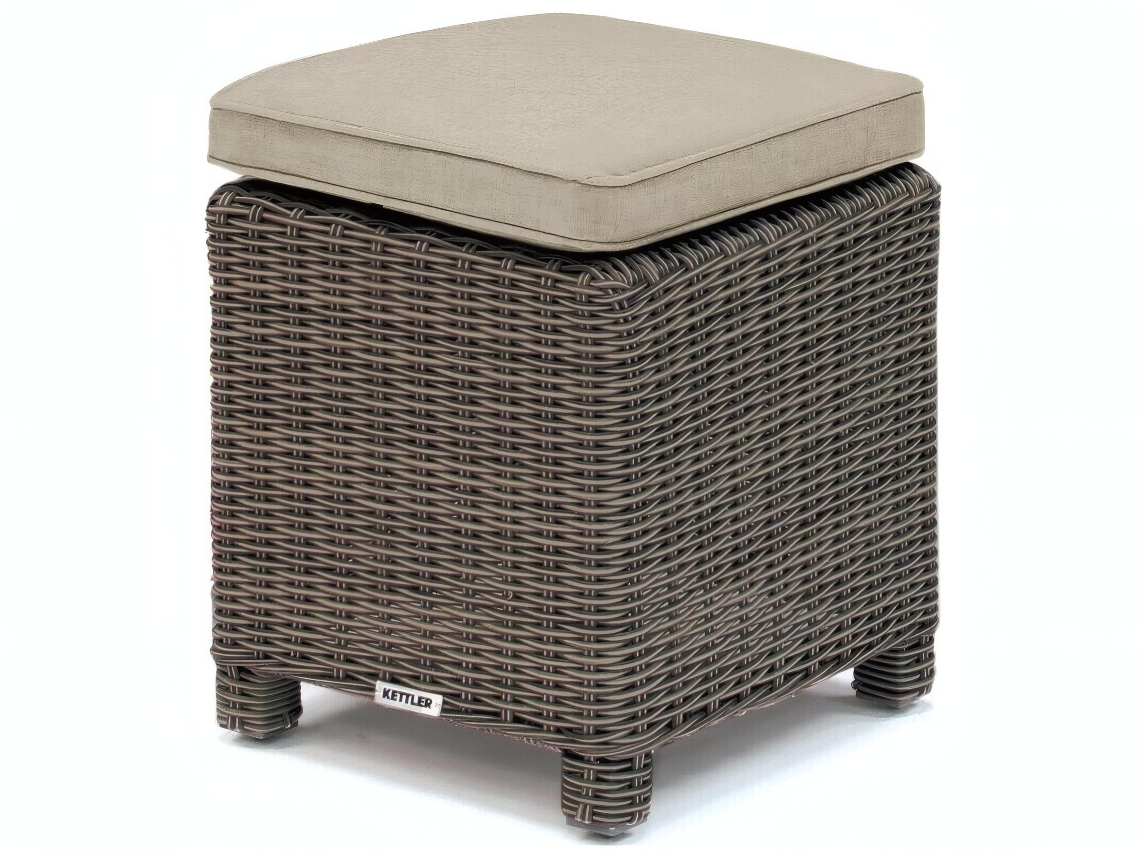 Kettler Palma Wicker Rattan Outdoor Patio Lounge Set in Cast Ash