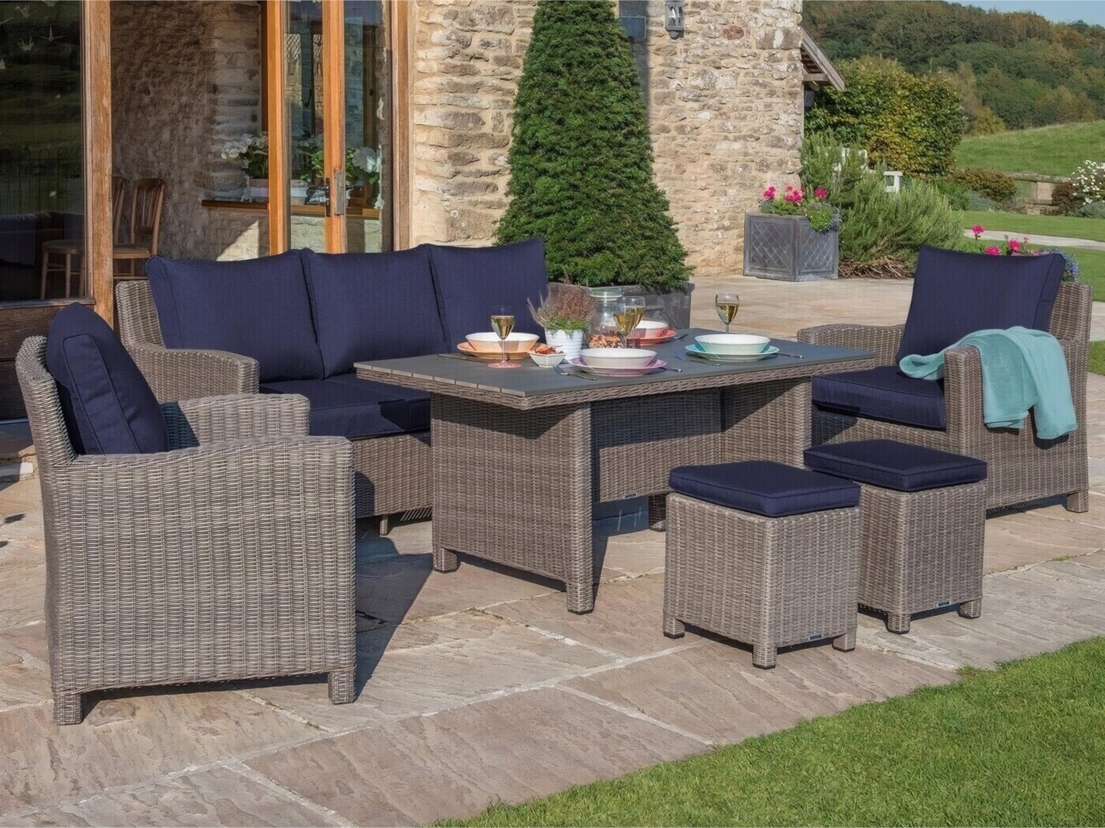 Palma Rattan Spectrum Indigo Aluminum Cushion Lounge Set