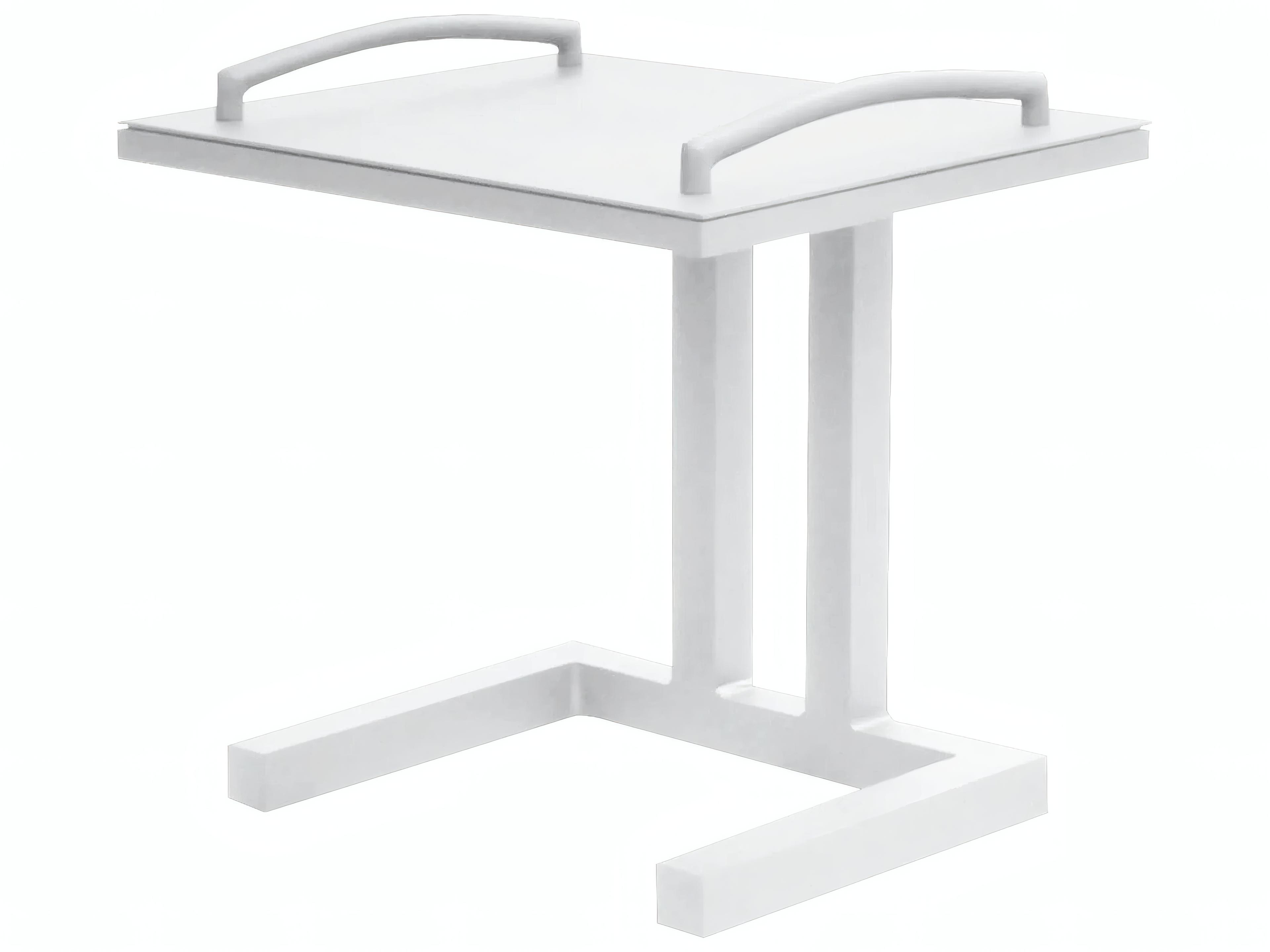 Easy Aluminum White Rectangular Outdoor Patio End Table