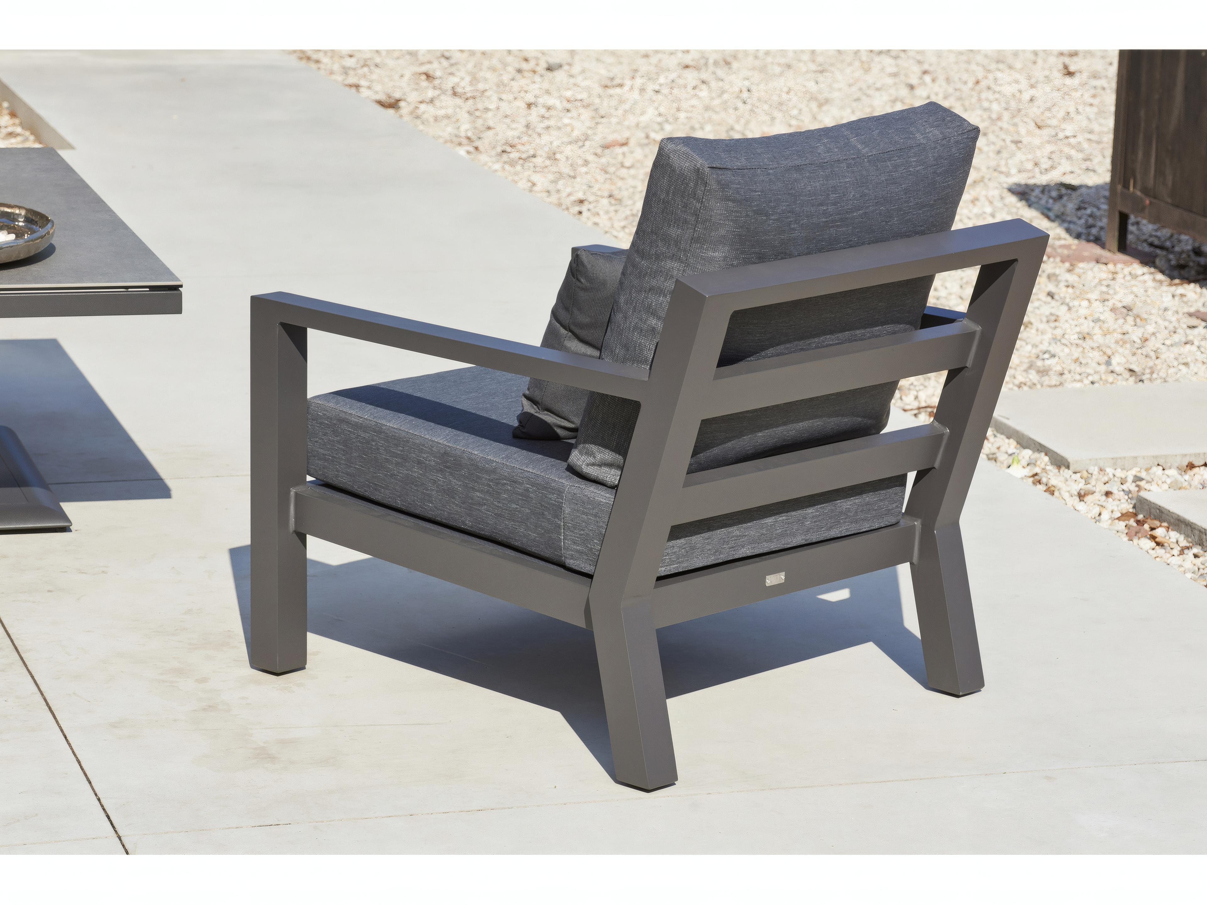 Kettler Life Timber Lava Natte Charcoal Aluminum Cushion Lounge Set