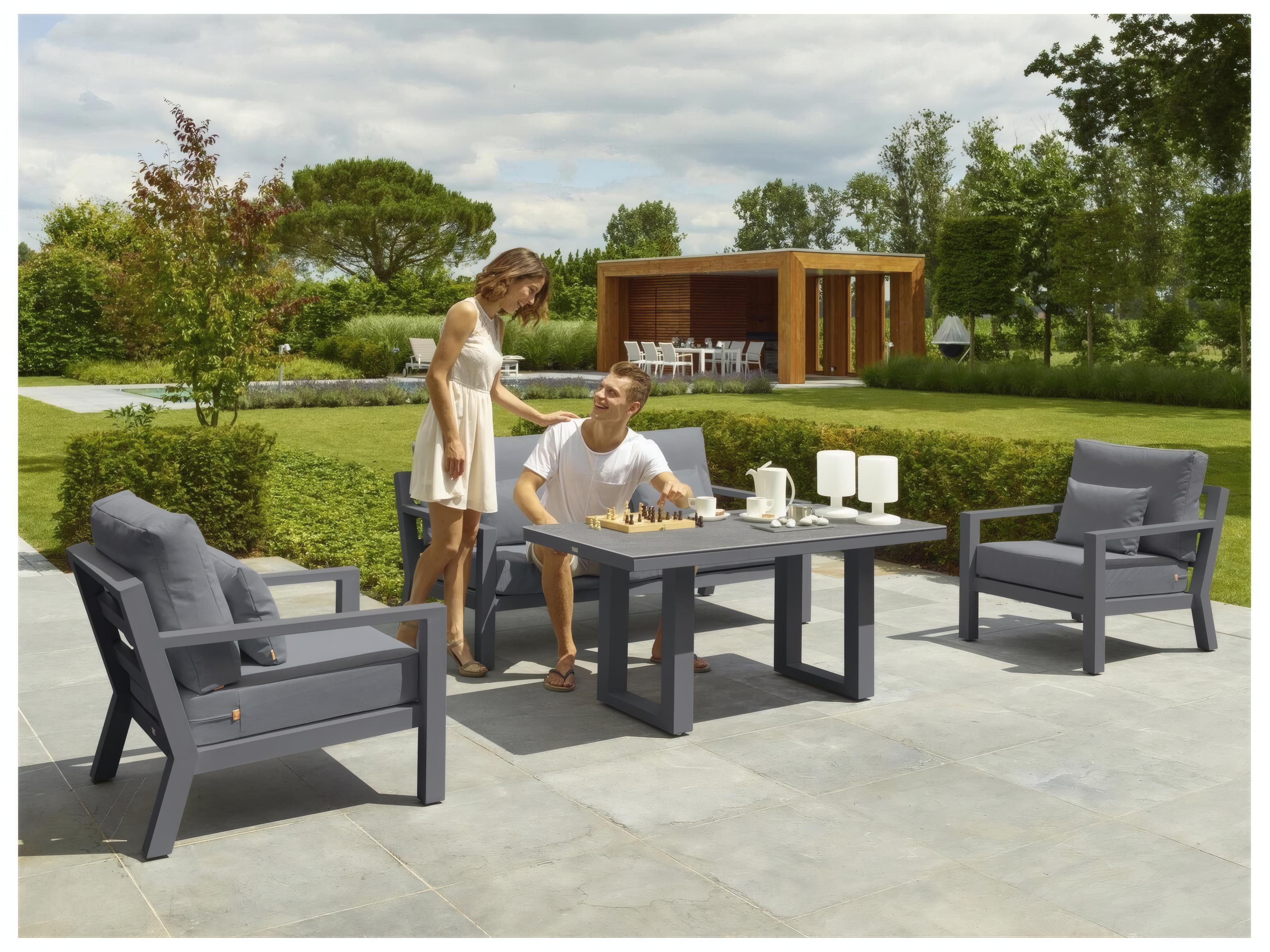 Timber Aluminum Lava Outdoor Lounge Set in Natter Charcoal