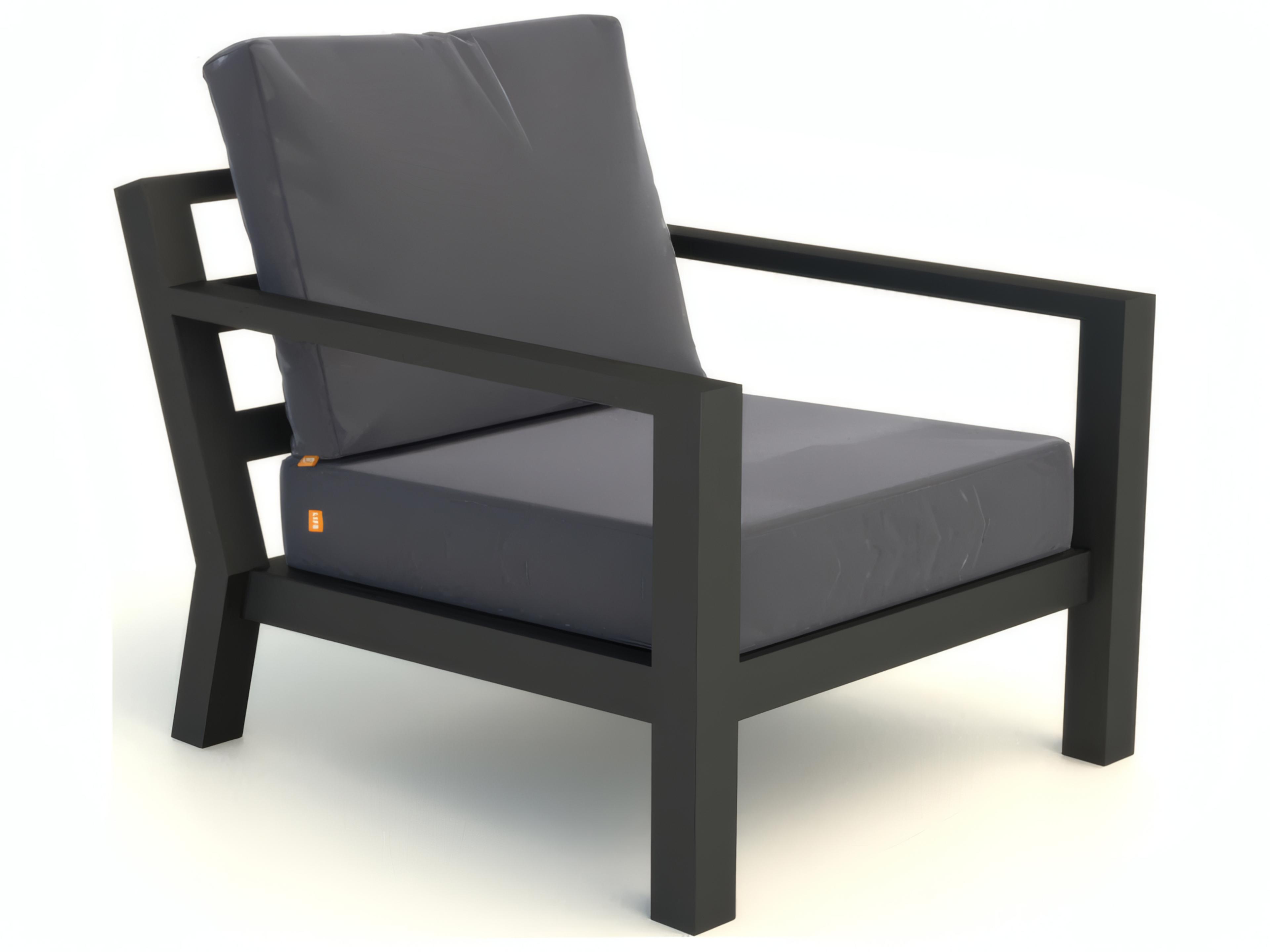 Timber Aluminum Lava/Natte Charcoal Lounger Chair Set of 2