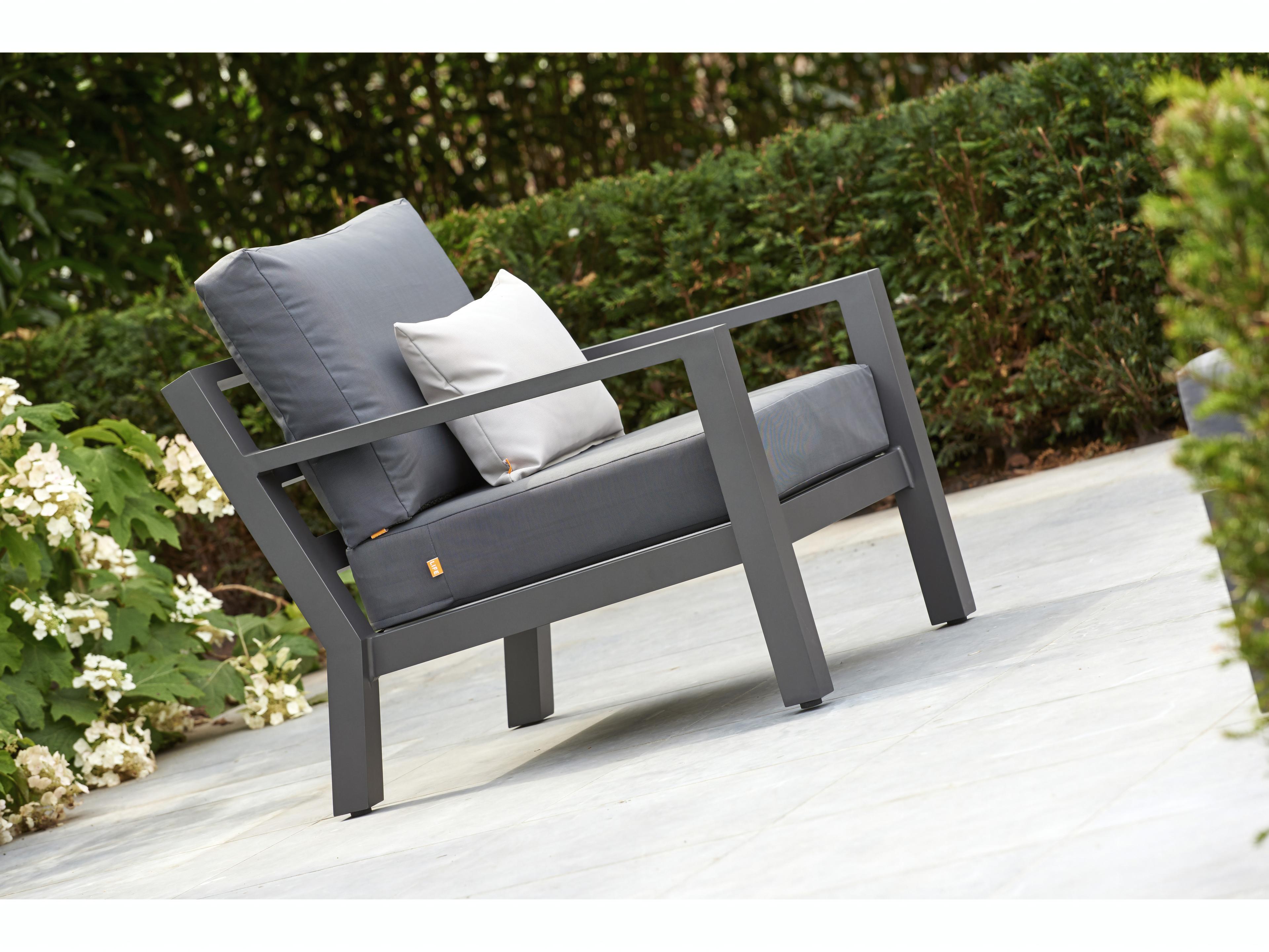 Kettler Timber Aluminum Lava/Natte Charcoal Lounger Chair Set of 2