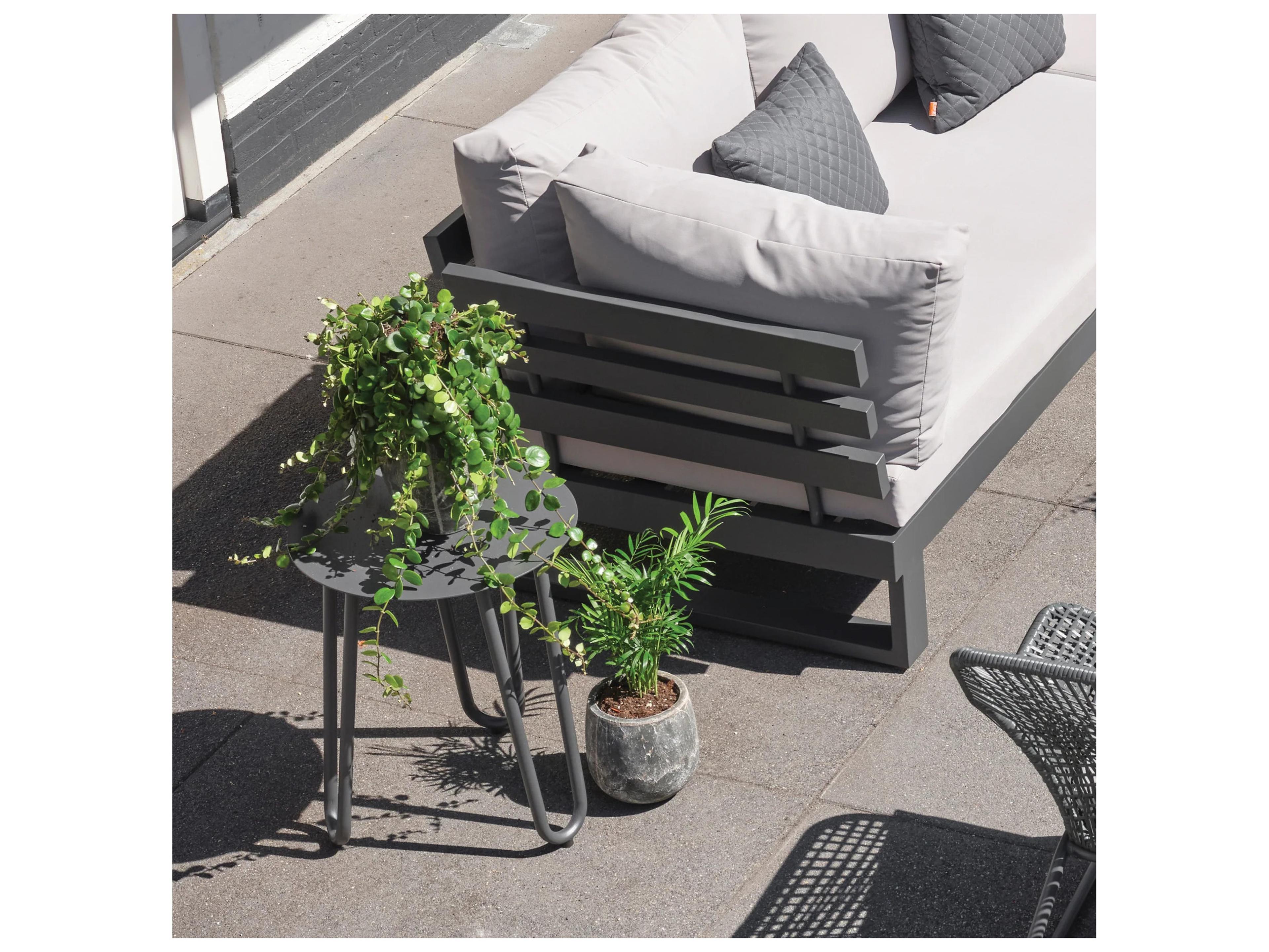 Kettler Blixum Aluminum Lava Oval Patio Side Table