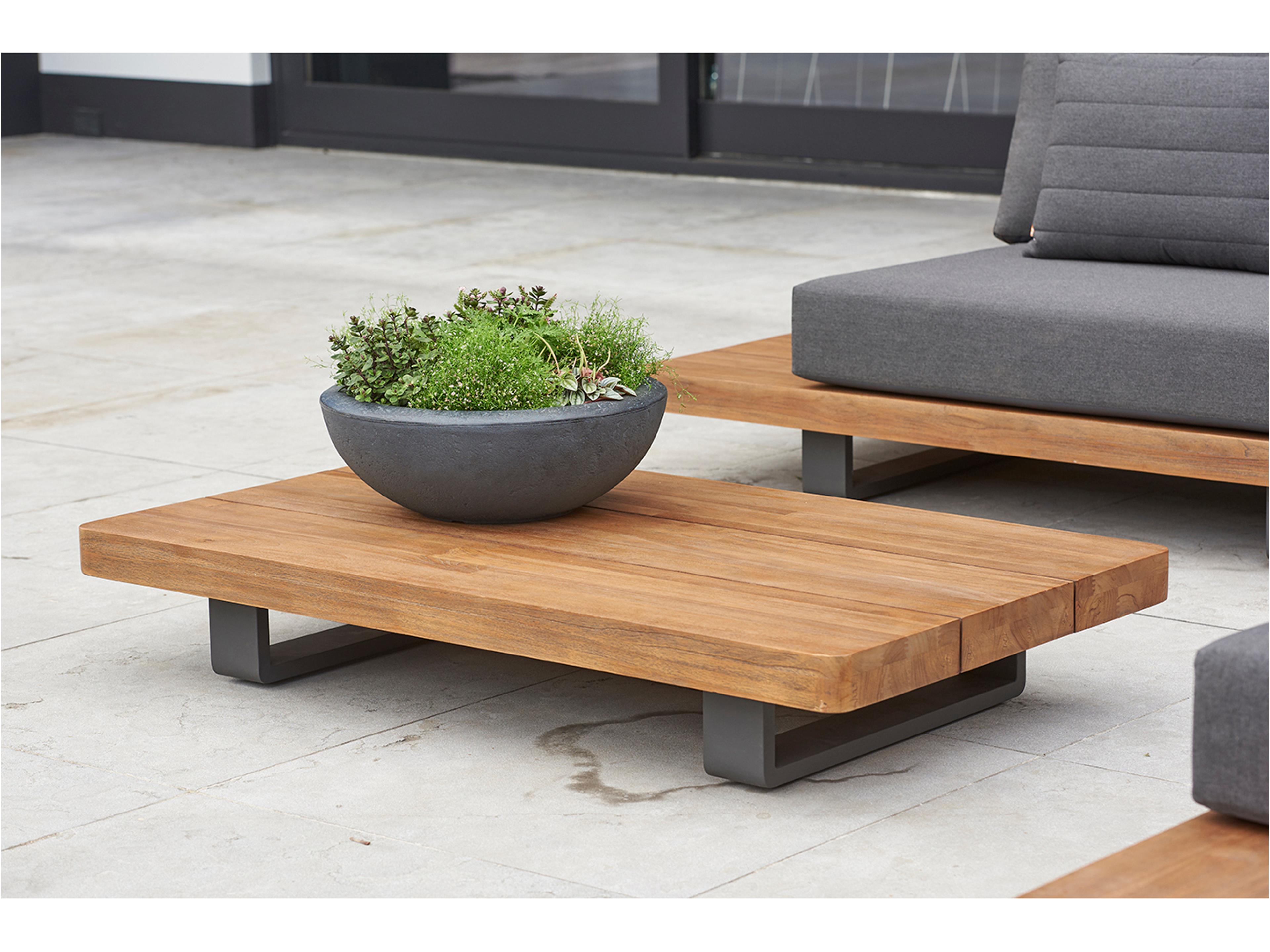 Kettler Life Fitz Roy Lava Robust Teak Natte Charcoal Wood Cushion Lounge Set