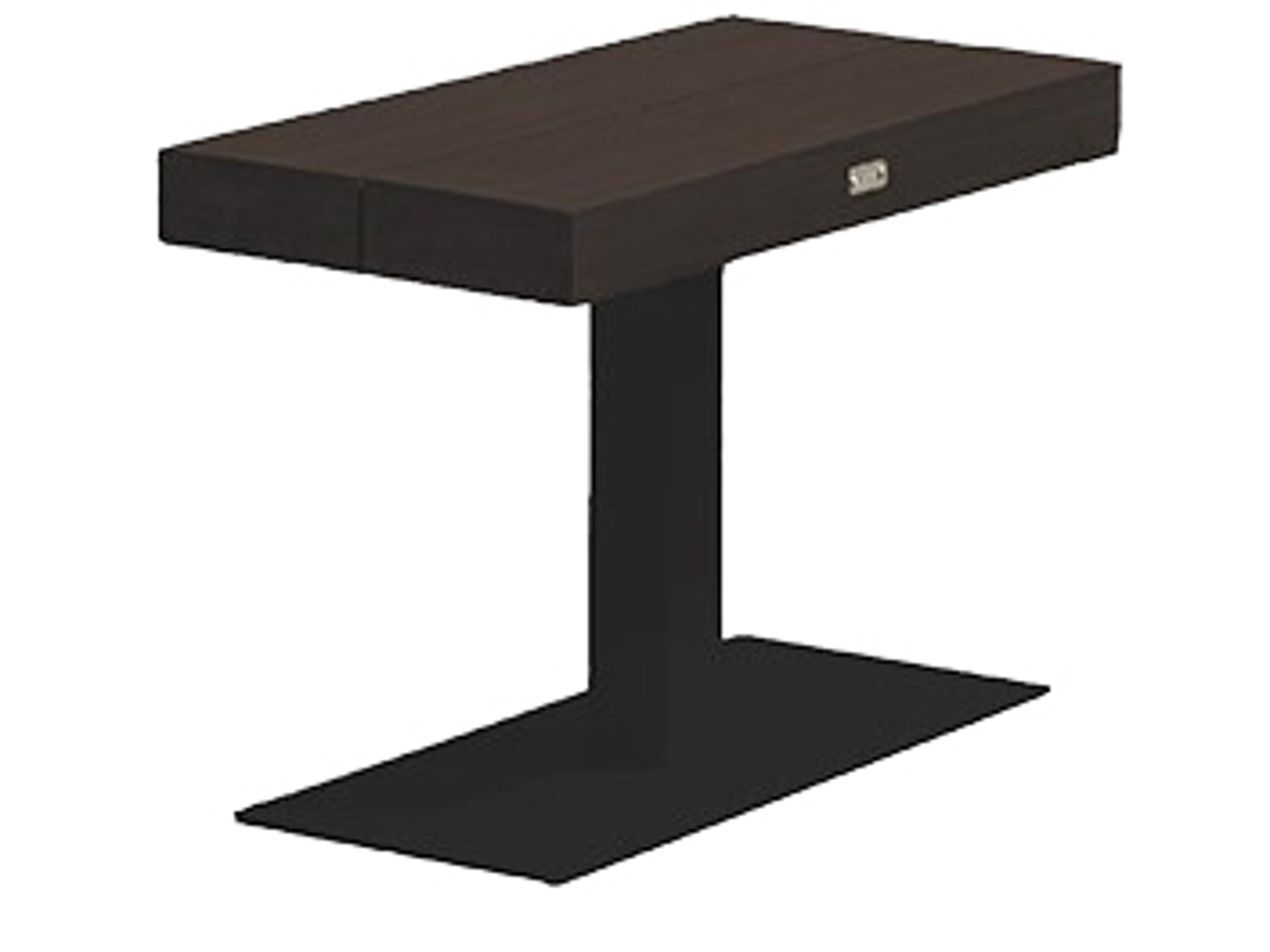 Kettler Fitz Roy Aluminum Lava Rectangular Teak Top Outdoor Patio End Table