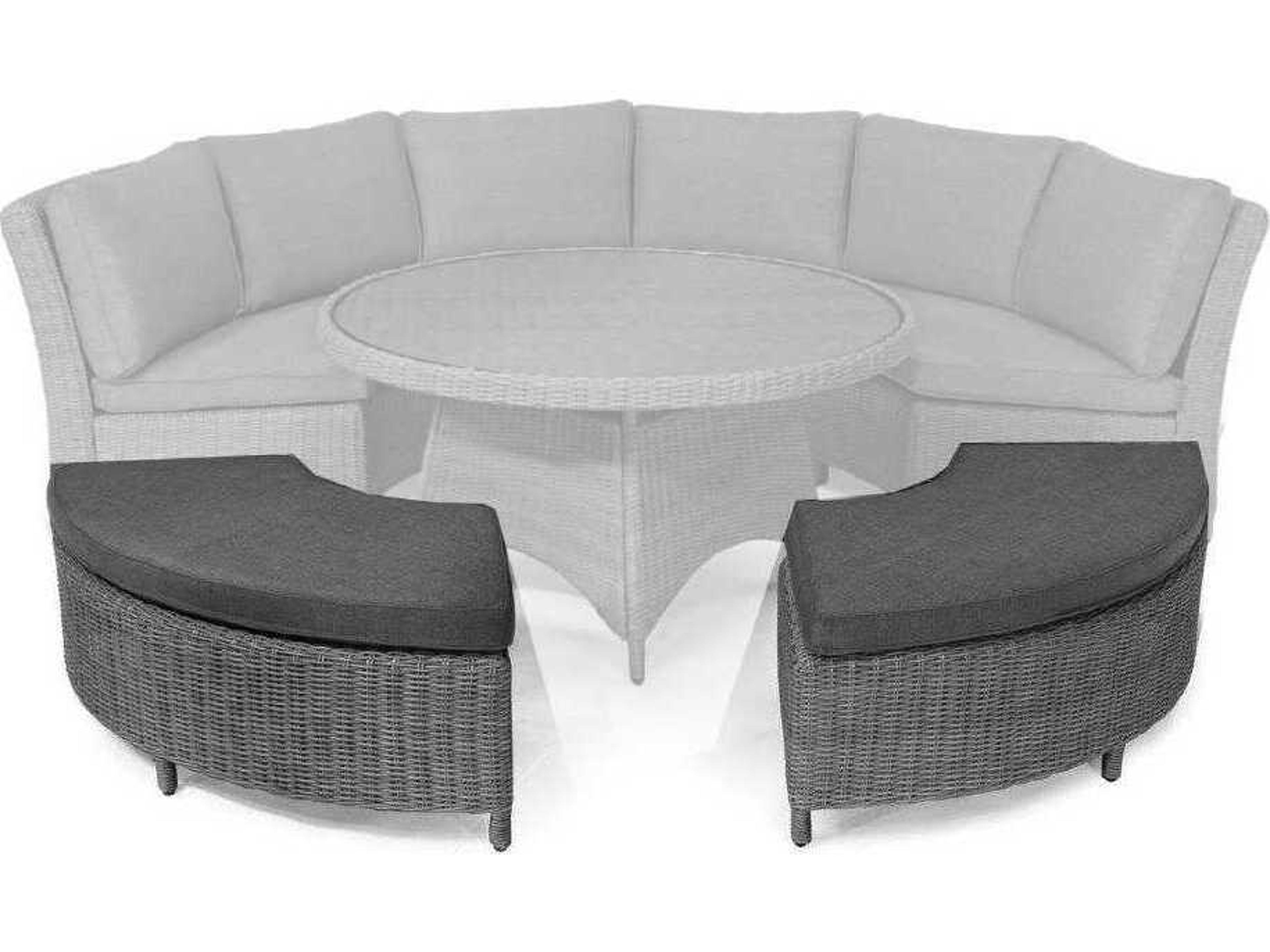 Kettler Palma Rattan Canvas Coal Aluminum Dining Set