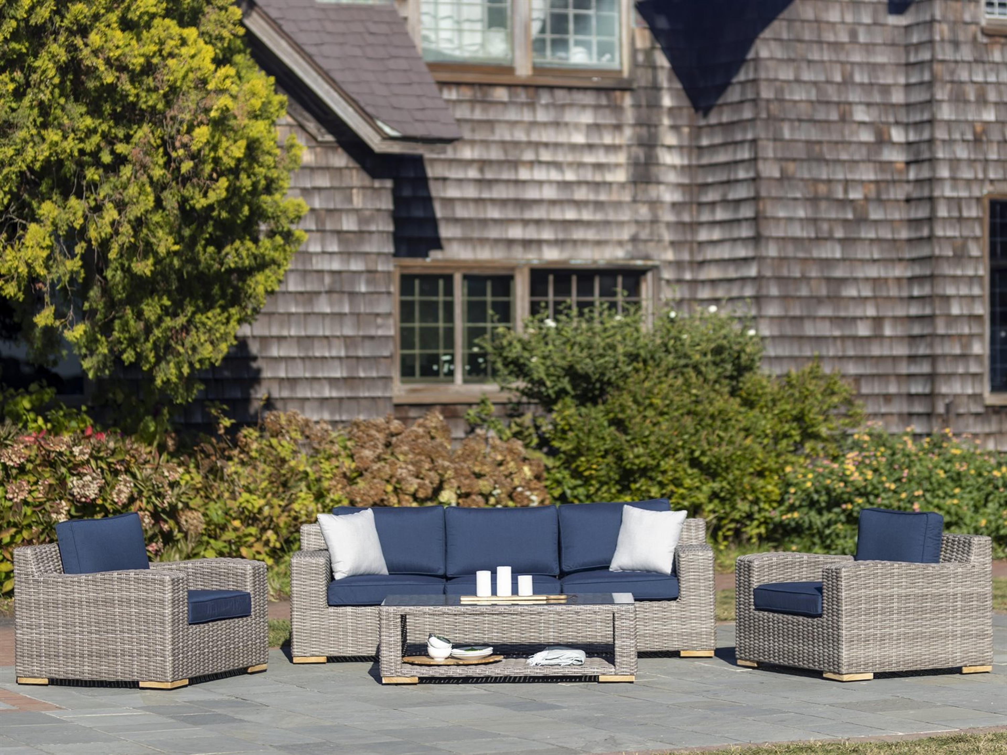 Palma Oyster spectrum Indigo Aluminum Cushion Lounge Set