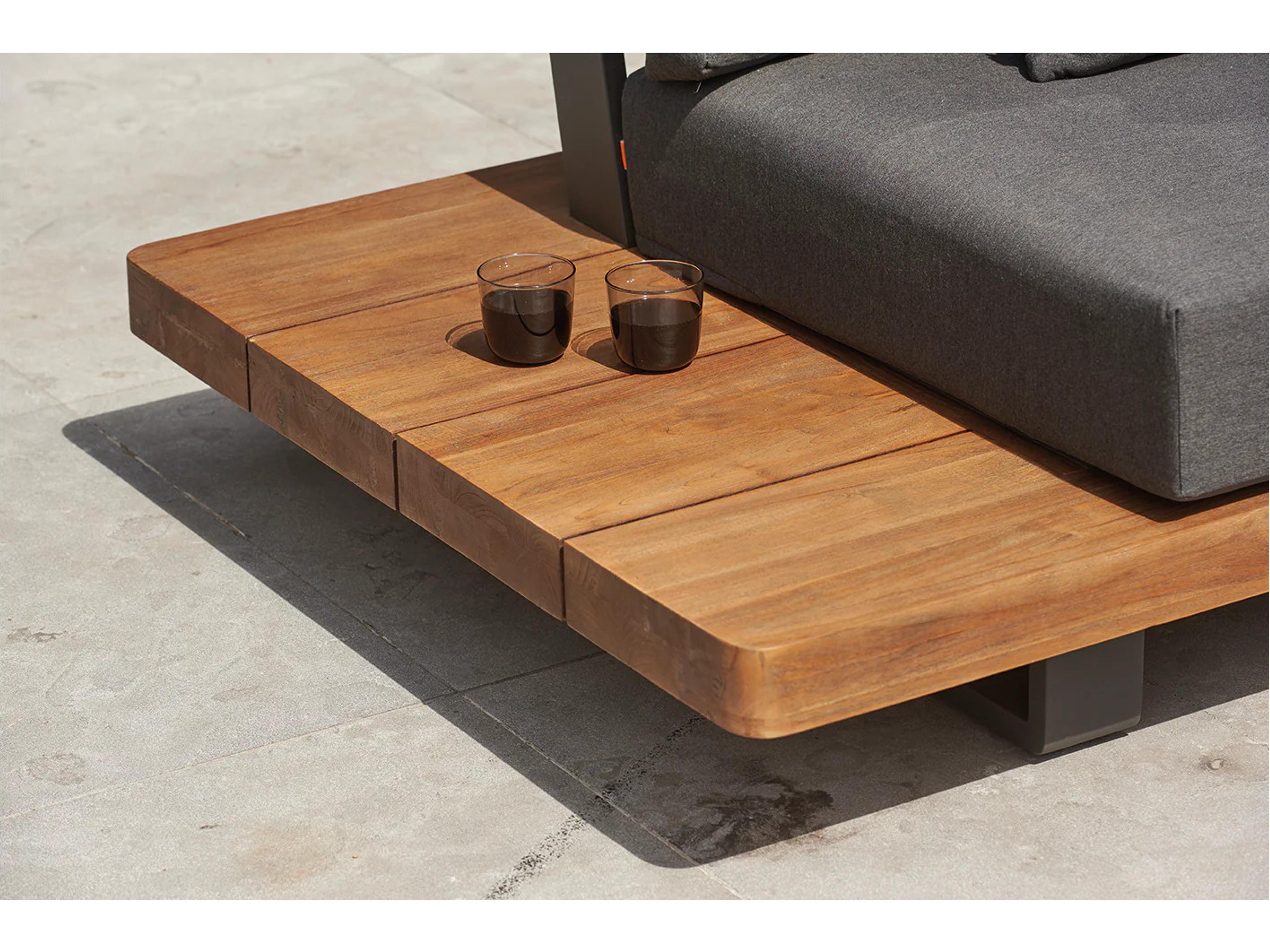 Kettler Fitz Roy Aluminum Lava Outdoor Patio Sofa in Natte Charcoal