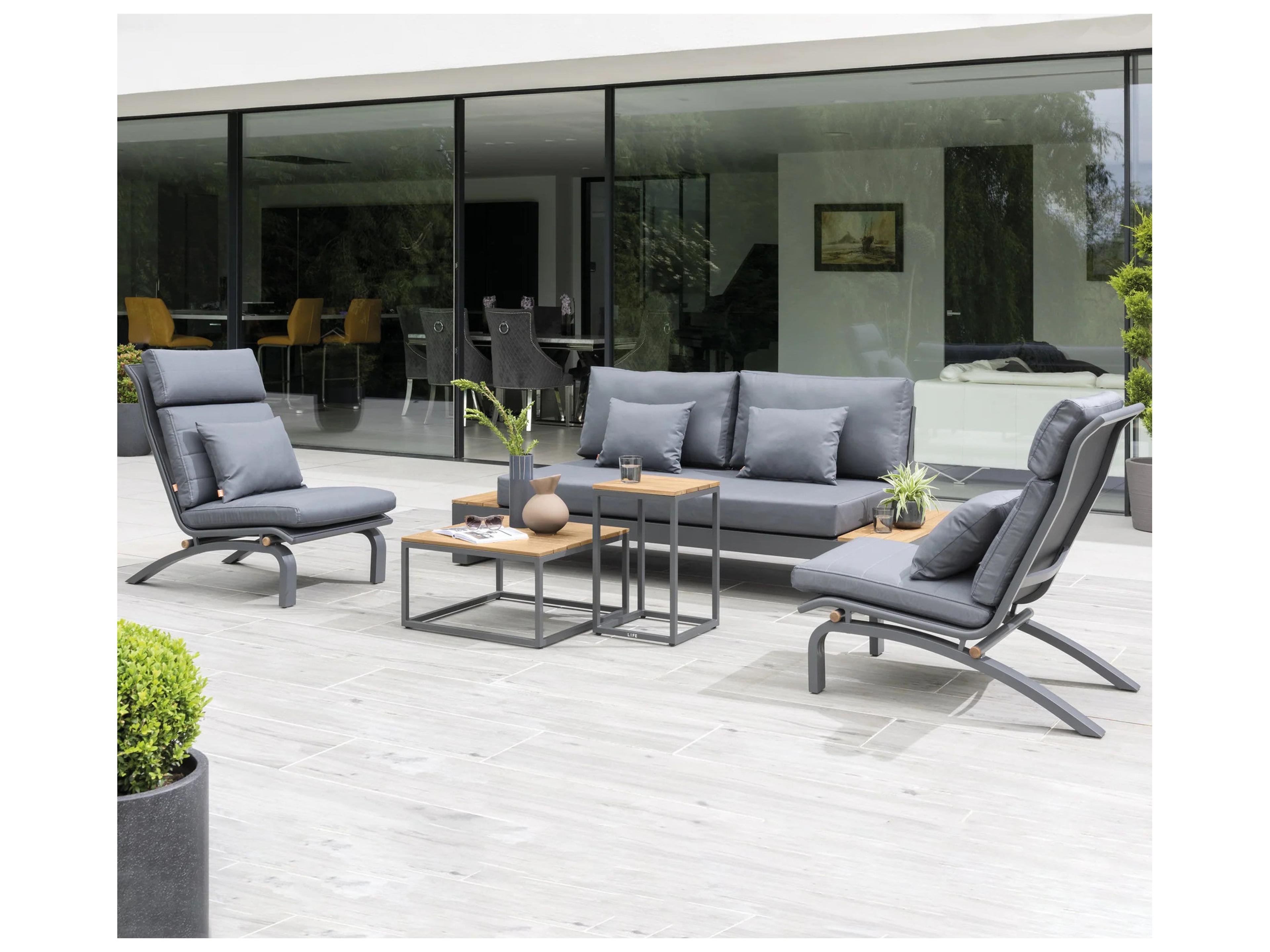 Kettler Life Felix Lava teak comforma Steel Aluminum Cushion Lounge Chair