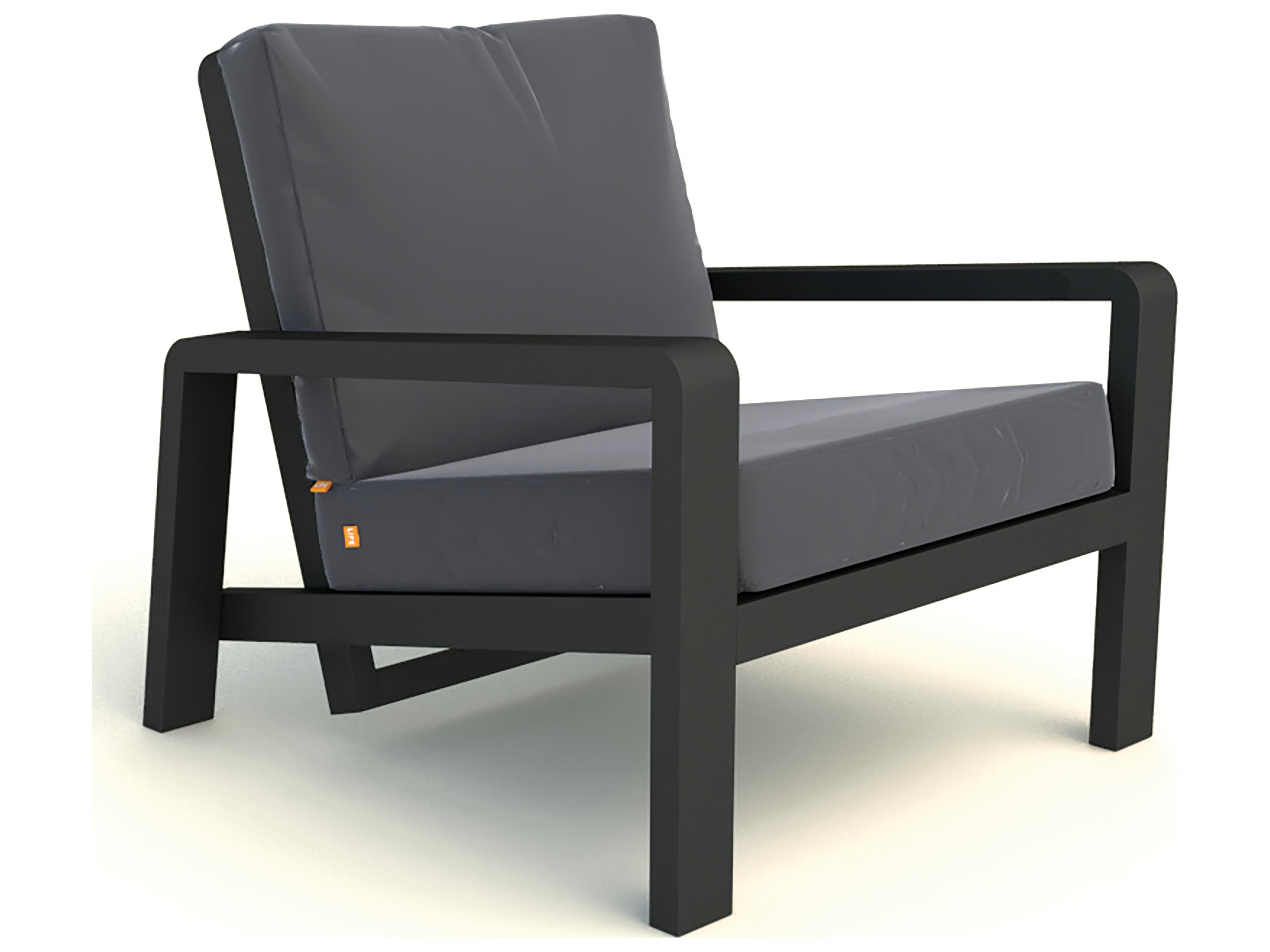 Boston Select Aluminum Lava Reclining Outdoor Lounge Chair in Natte Charcoal