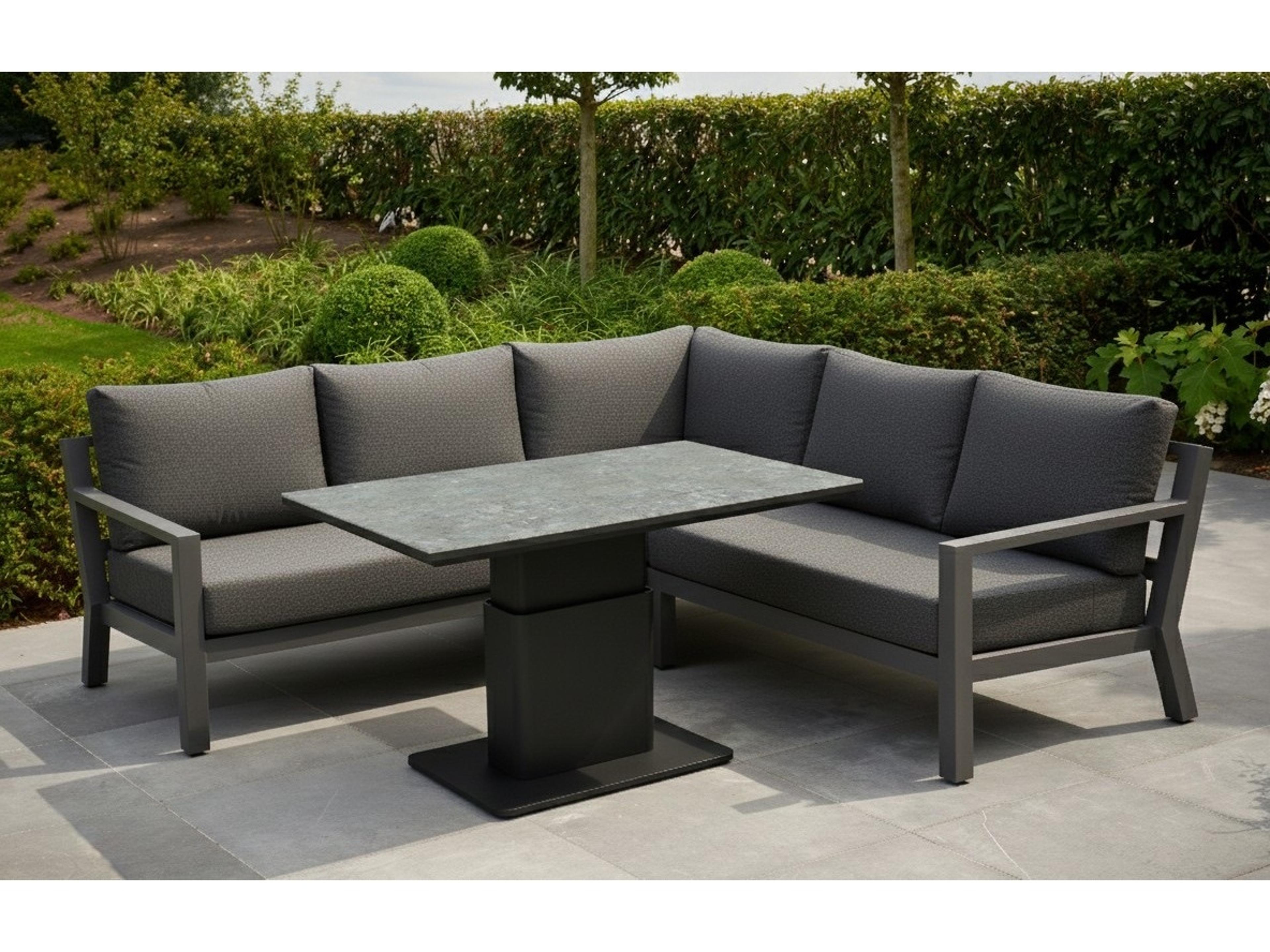 Kettler Timber Lava natte Charcoal Aluminum Cushion Lounge Set
