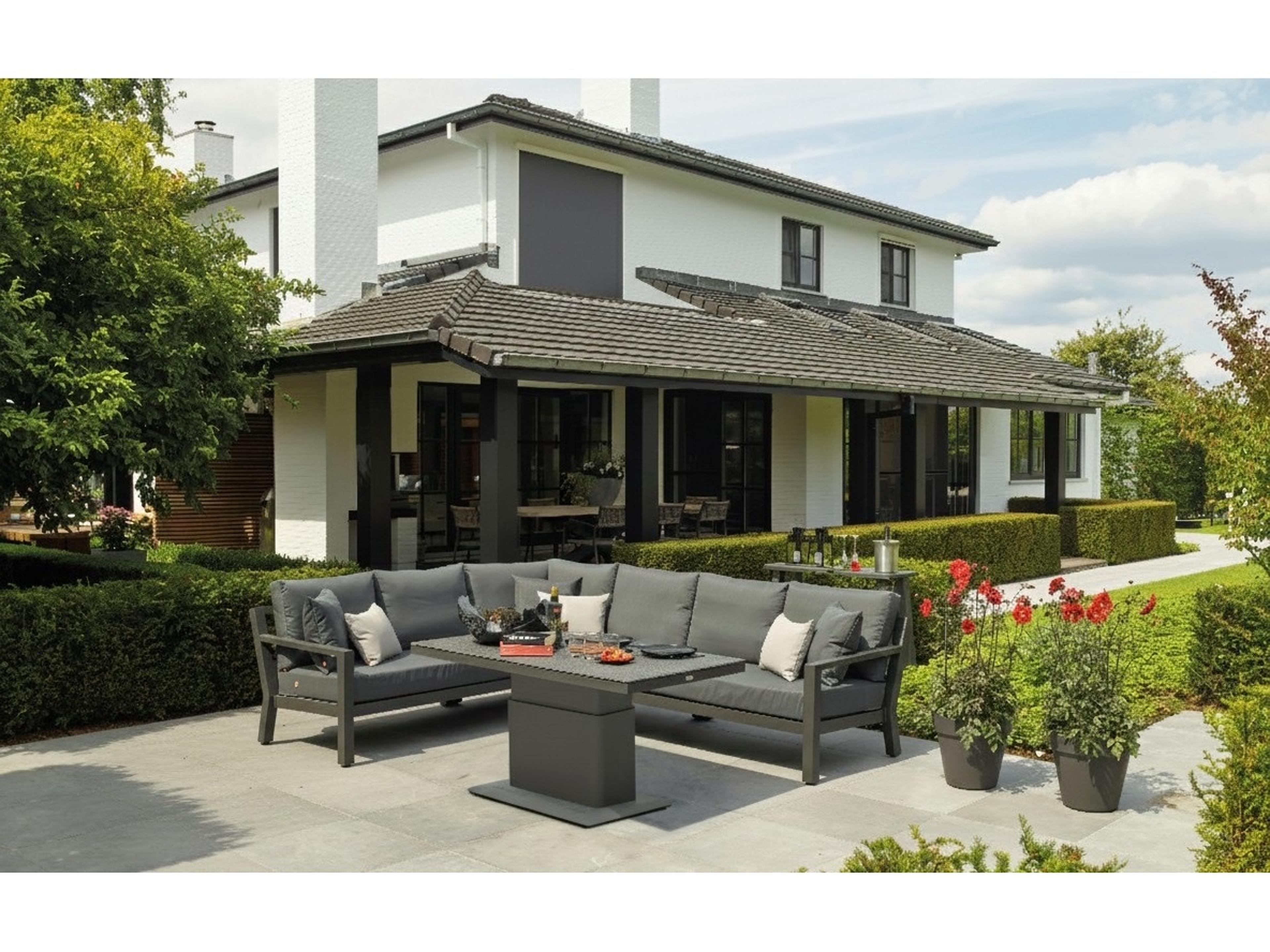 Kettler Timber Lava natte Charcoal Aluminum Cushion Lounge Set