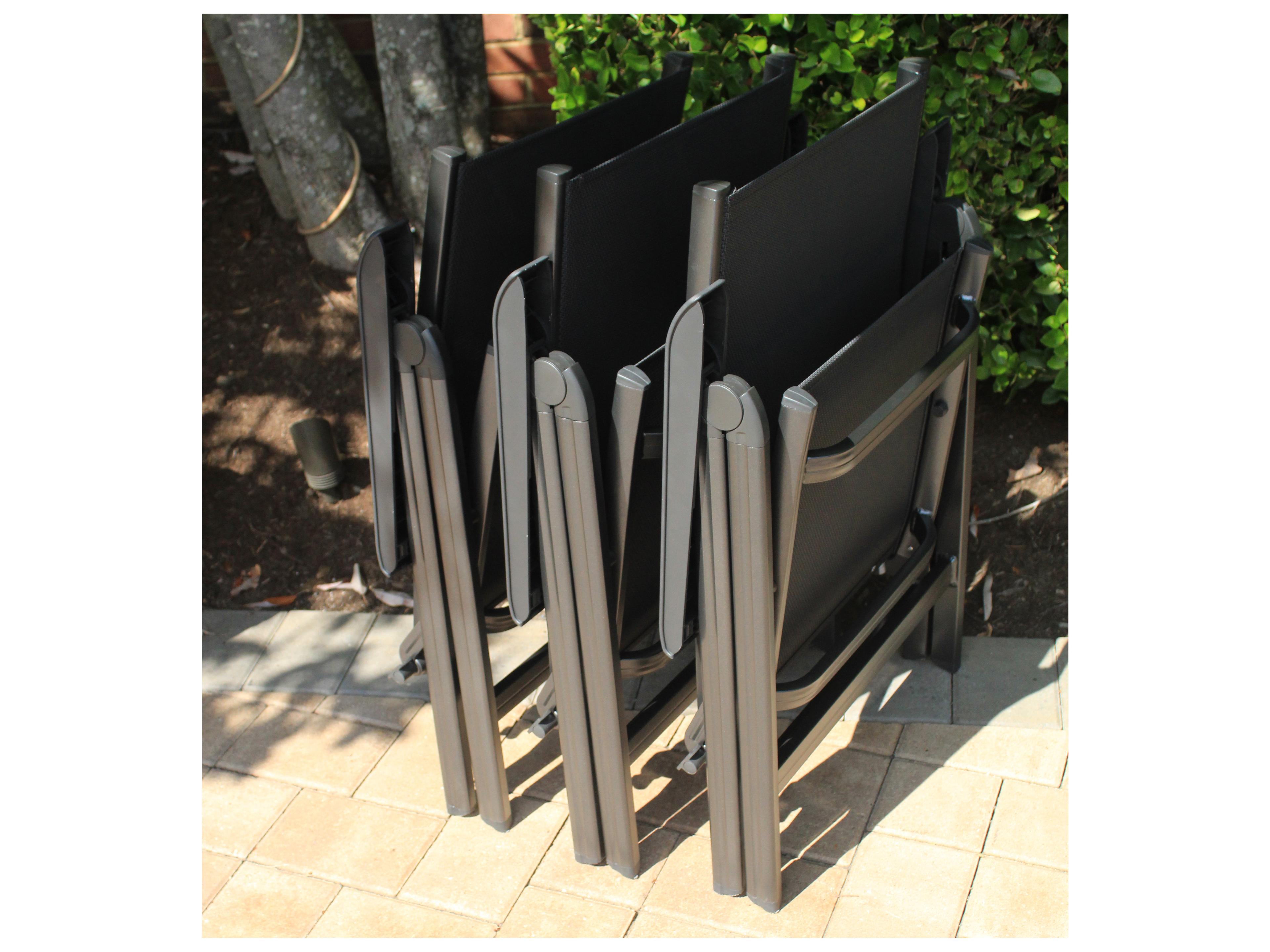 Kettler Basic Plus Sling Aluminum Gray 5 Piece Patio Dining Set in Gray