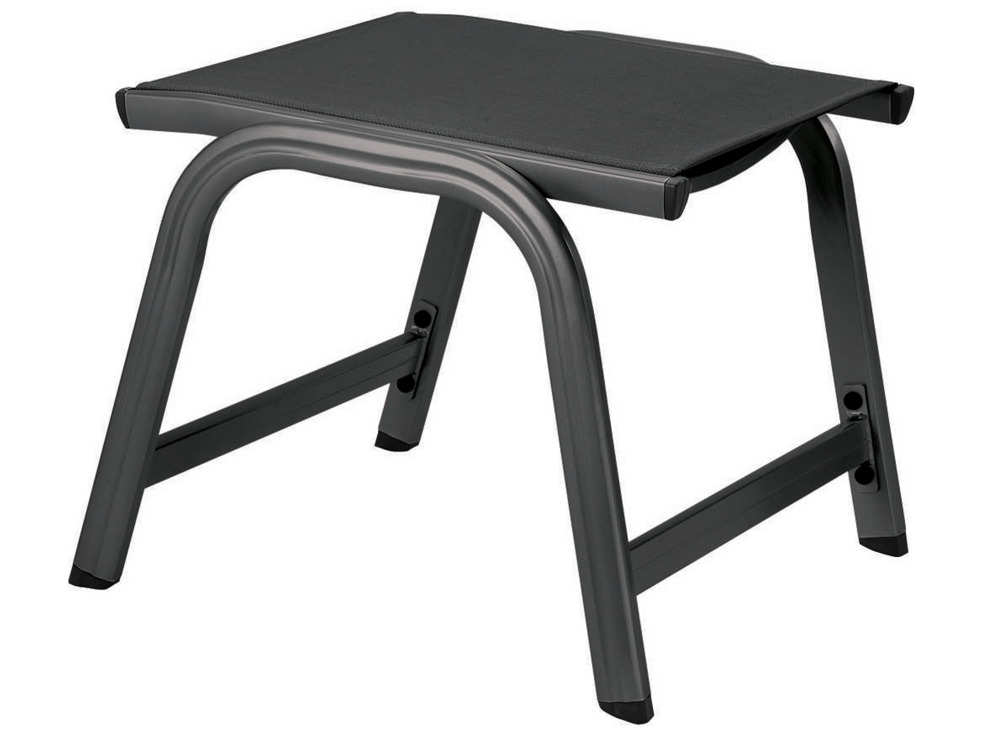 Basic Plus Aluminum Gray/Gray Outdoor Patio Ottoman