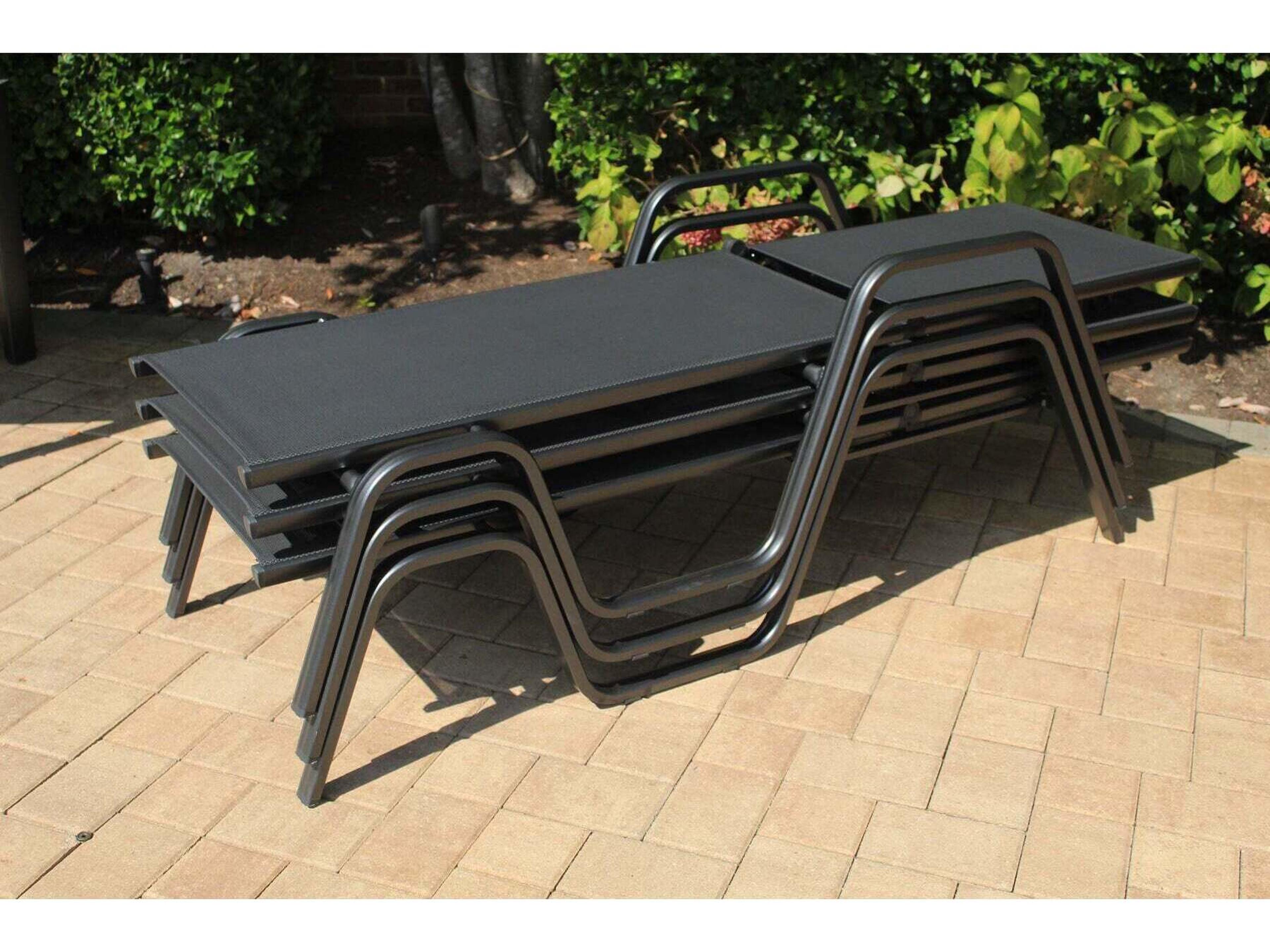 Kettler Basic Plus Aluminum Gray Stackable Outdoor Patio Chaise Lounge