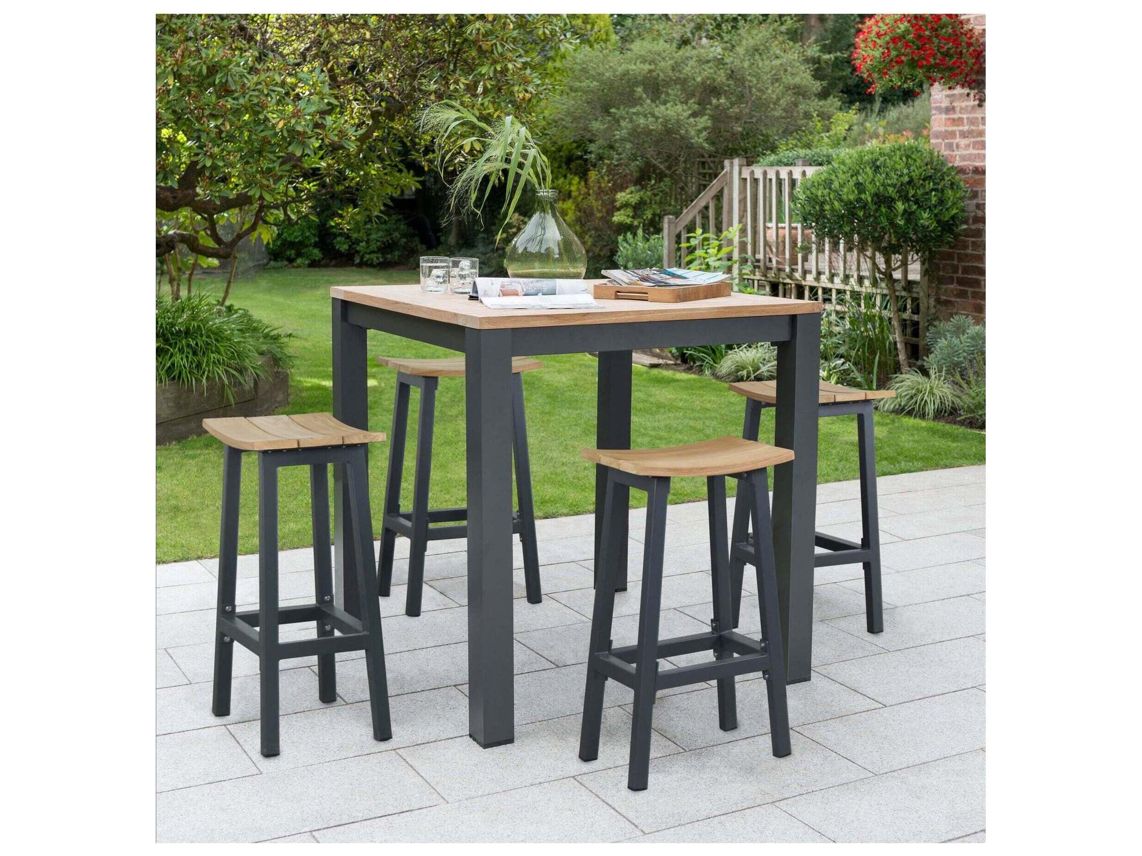 Kettler Elba Aluminum Charcoal Patio Bar Stool