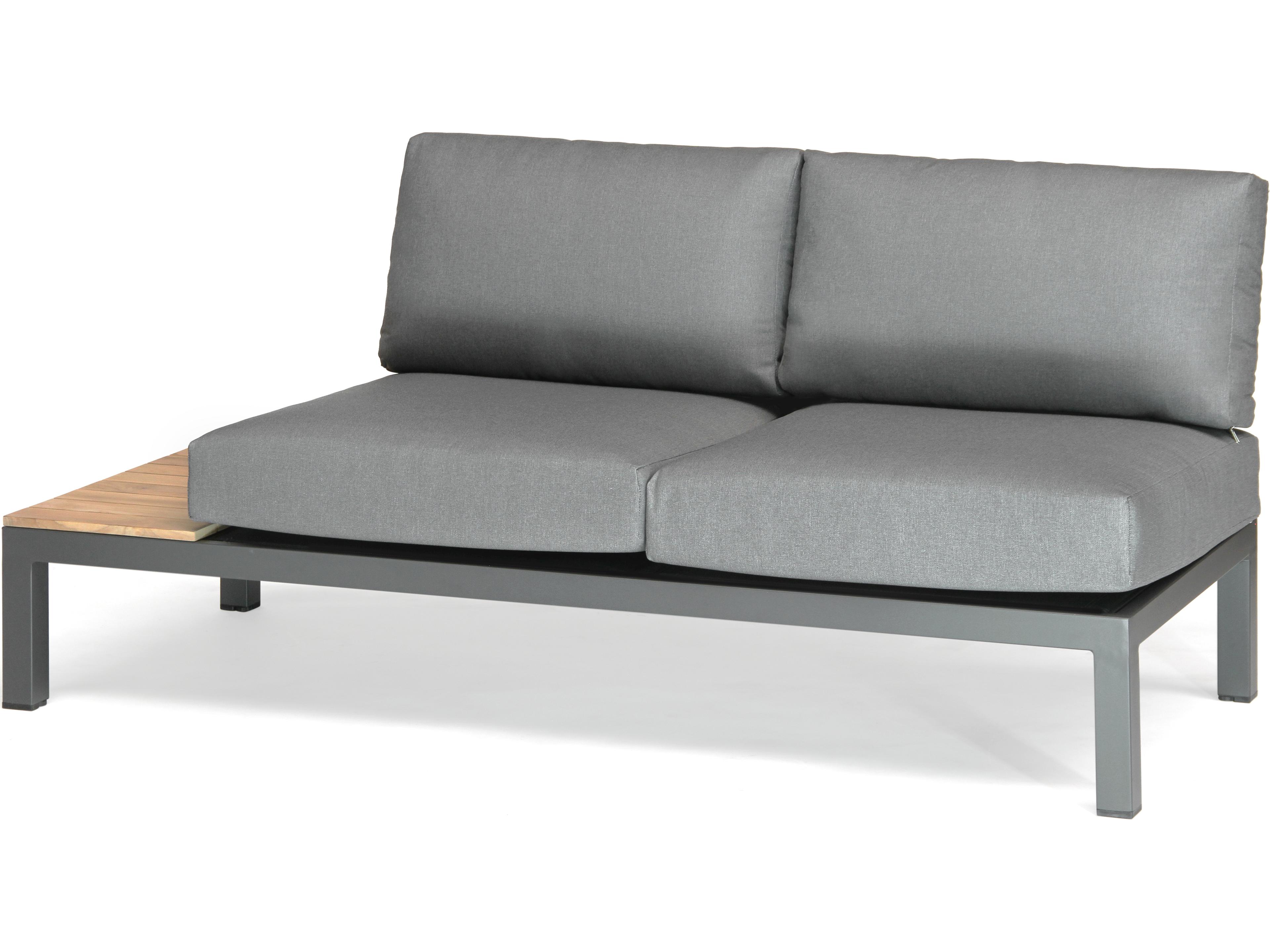 Kettler Elba Aluminum Charcoal Sectional Patio Lounge Set with Cast Silver