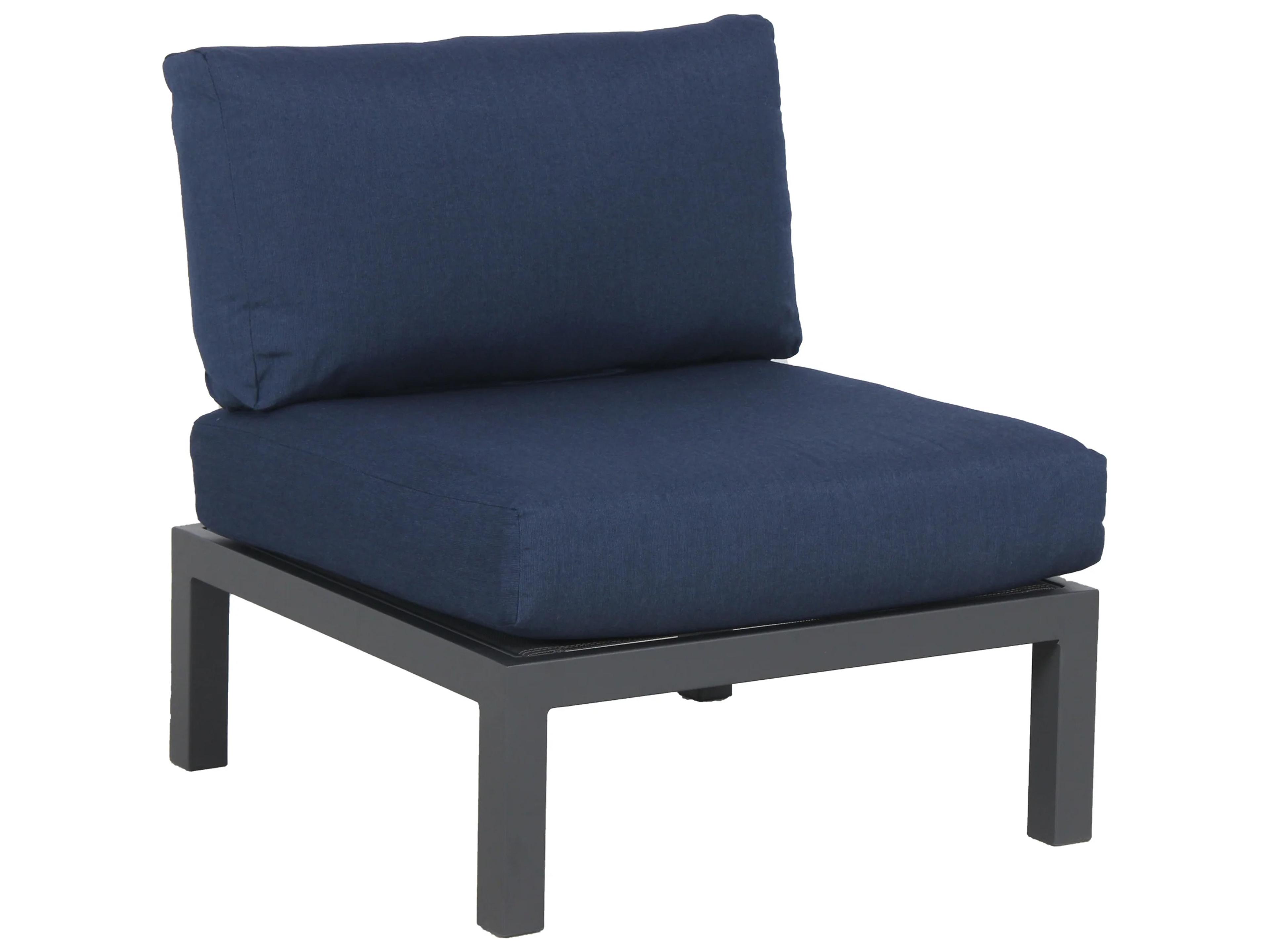 Elba Aluminum Charcoal Modular Outdoor Lounge Chair in Spectrum Indigo
