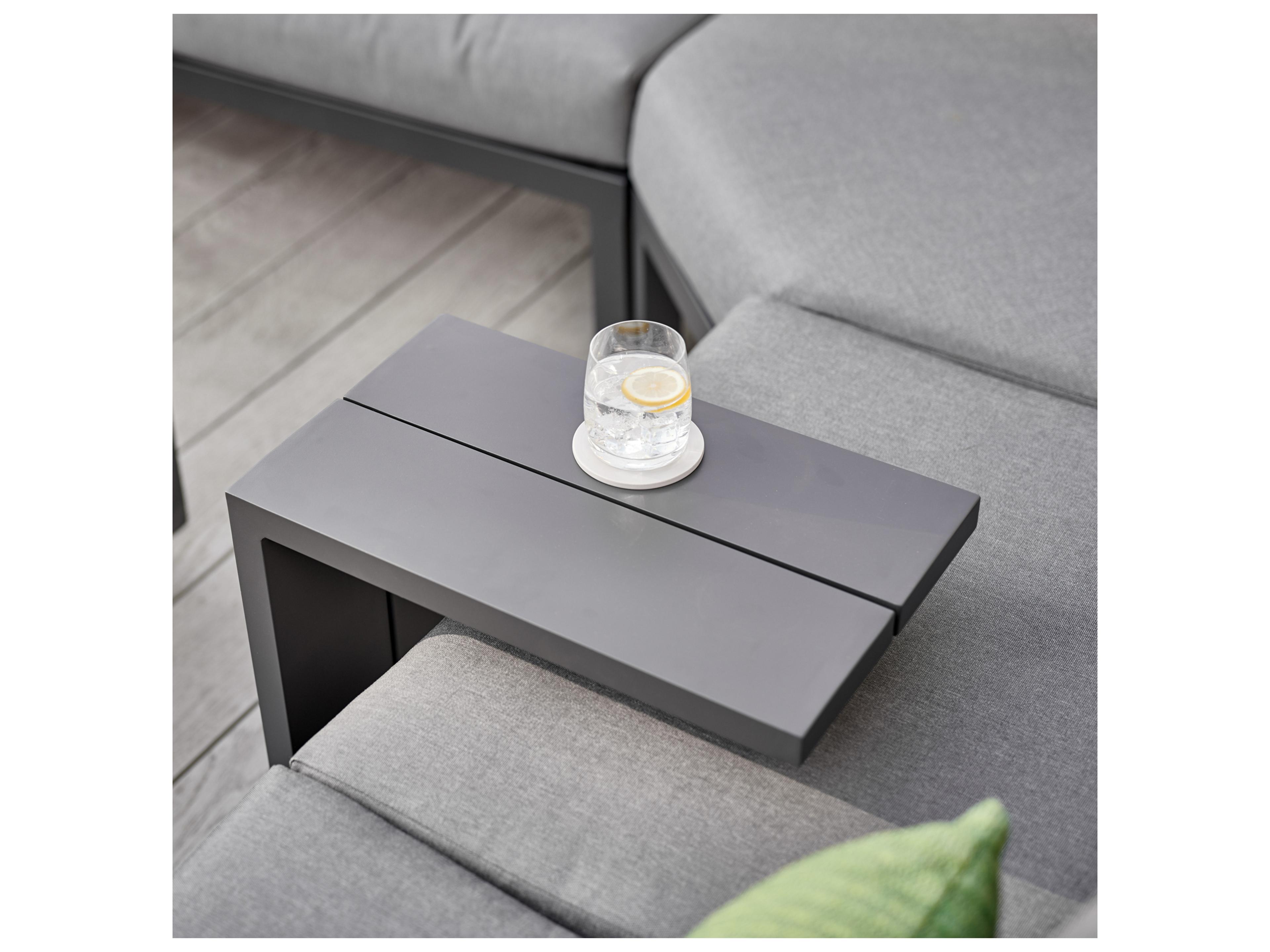Kettler Elba Aluminum Charcoal Rectangular Outdoor Patio End Table