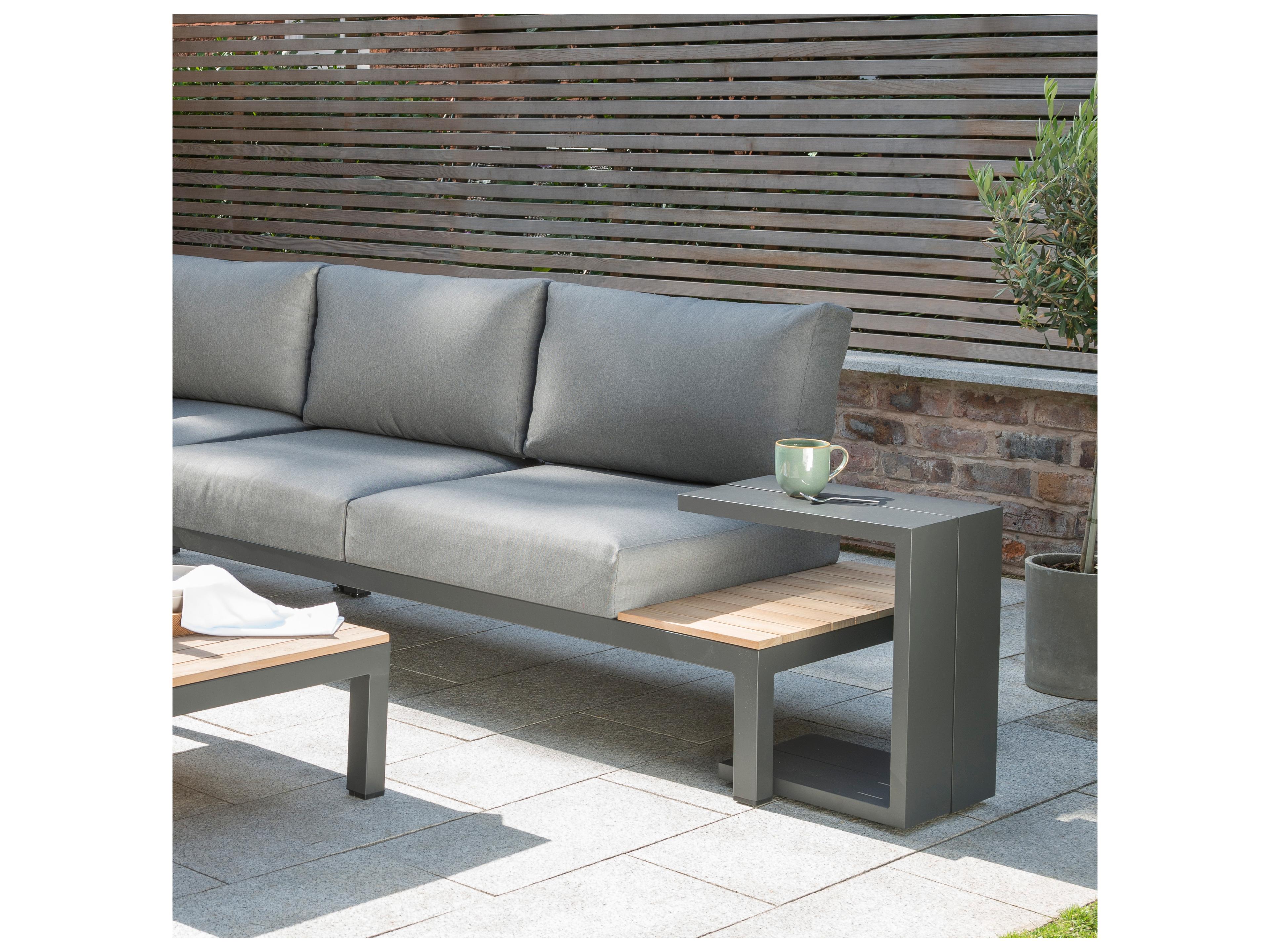 Kettler Elba Aluminum Charcoal Rectangular Outdoor Patio End Table